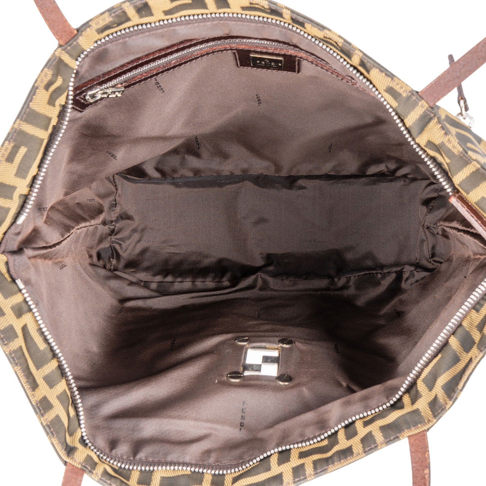 Fendi – Monogram Zucca Canvas Tote Schultertasche