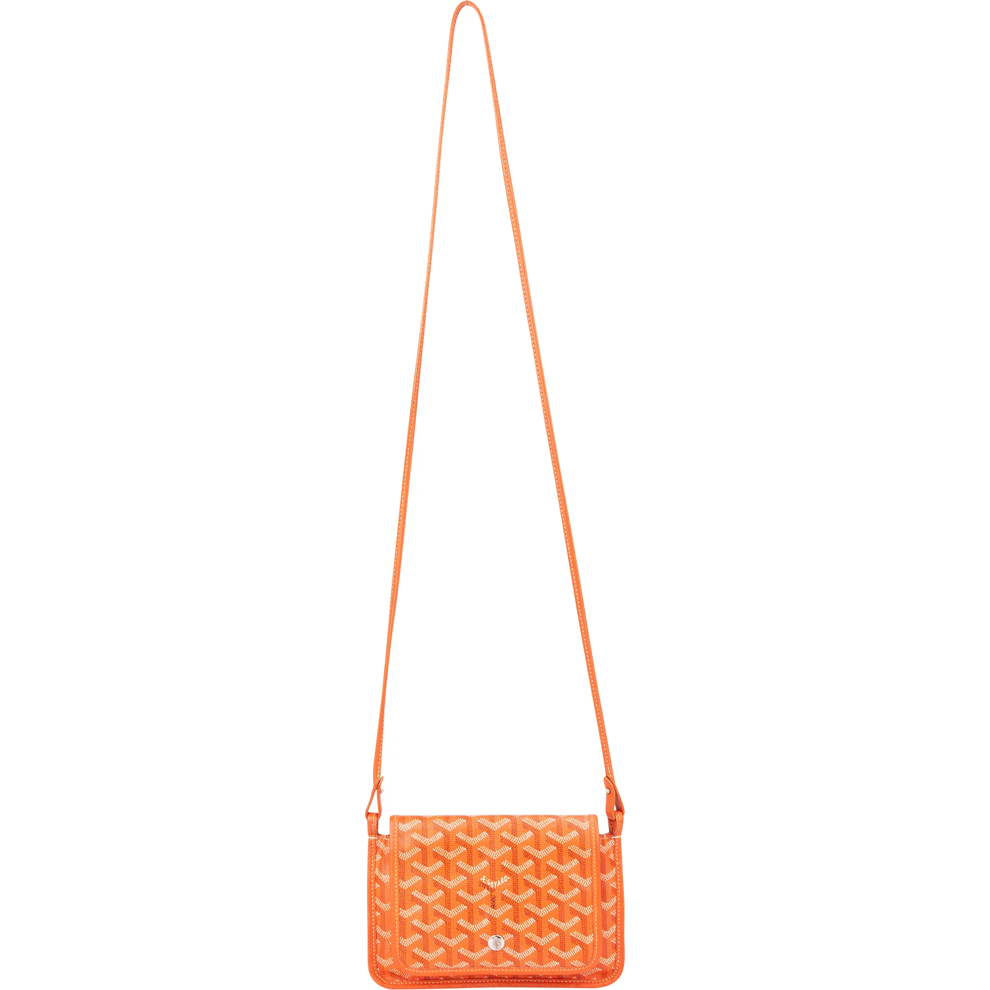Goyard Orange Goyardine Monogram Plumet Flat Crossbody Bag