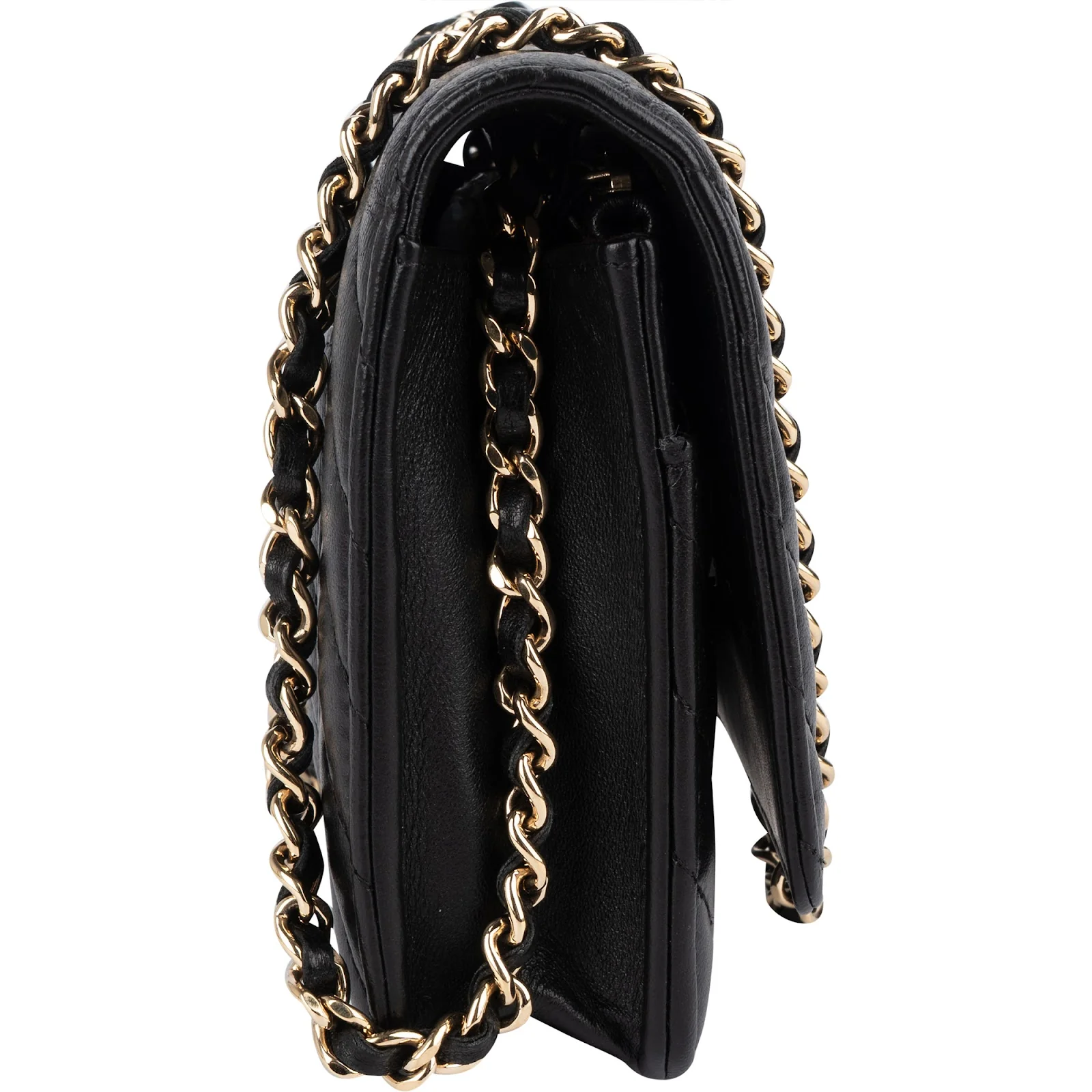 Chanel Quilted Chevron Lambskin Wallet on Chain Crossbody Bag