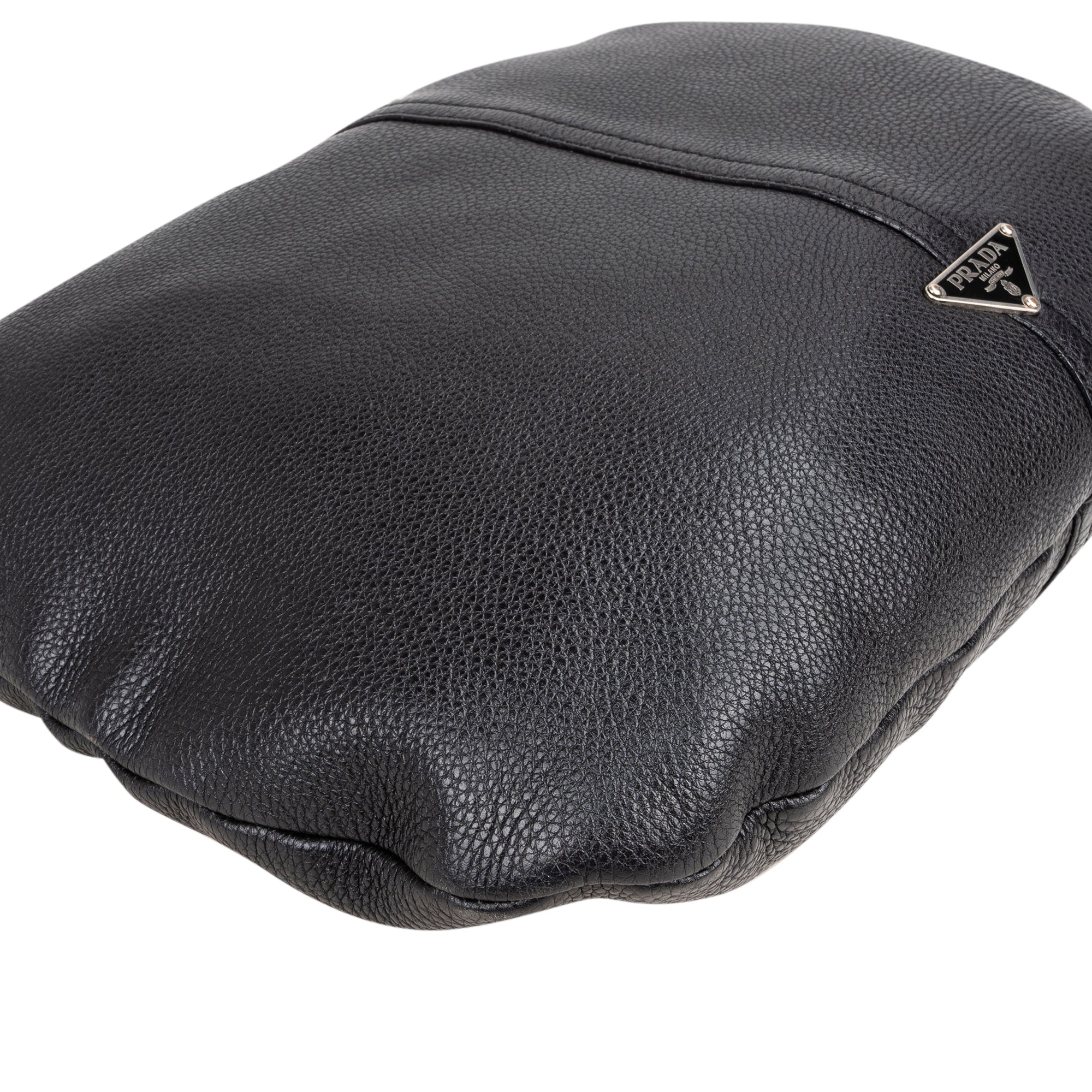 Prada Black Leather Triangle Handbag