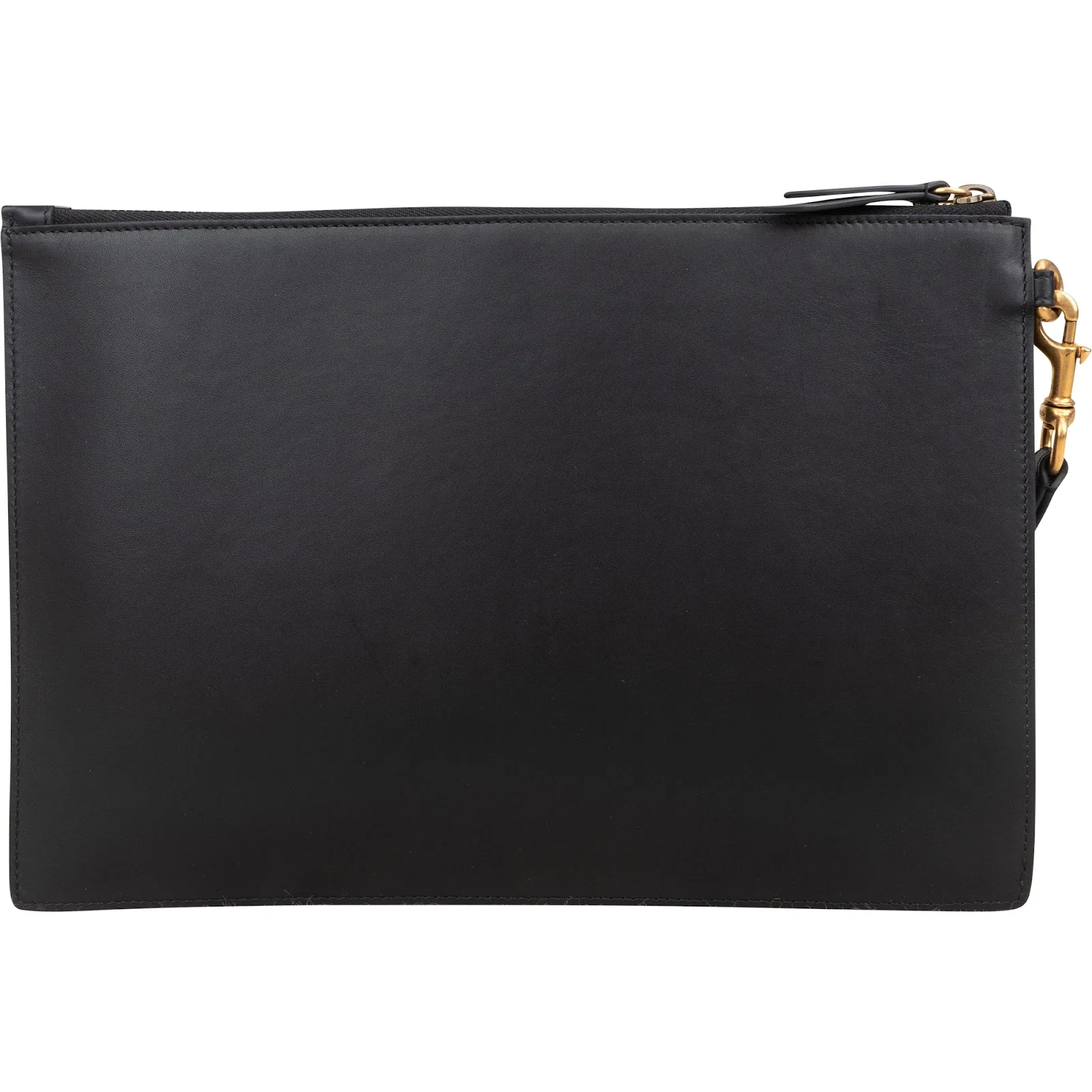 Gucci Black Leather Bee Clutch