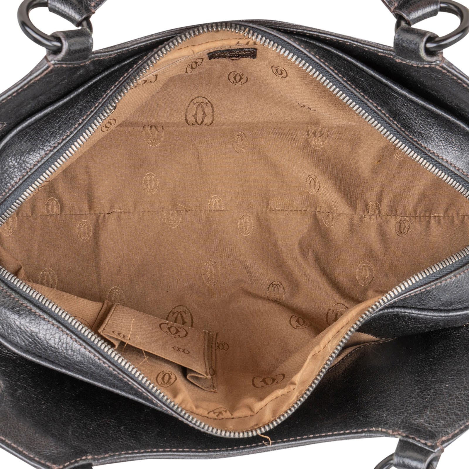 Cartier Black Grained Leather Marcello de Cartier Handbag