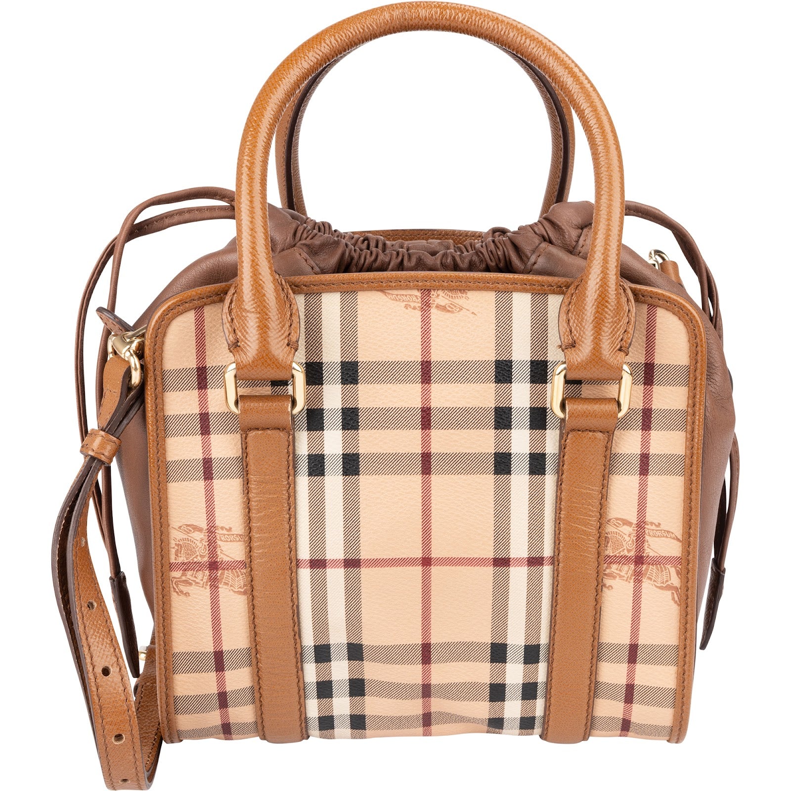 Burberry - Haymarket Dinton Cube Drawstring Handbag