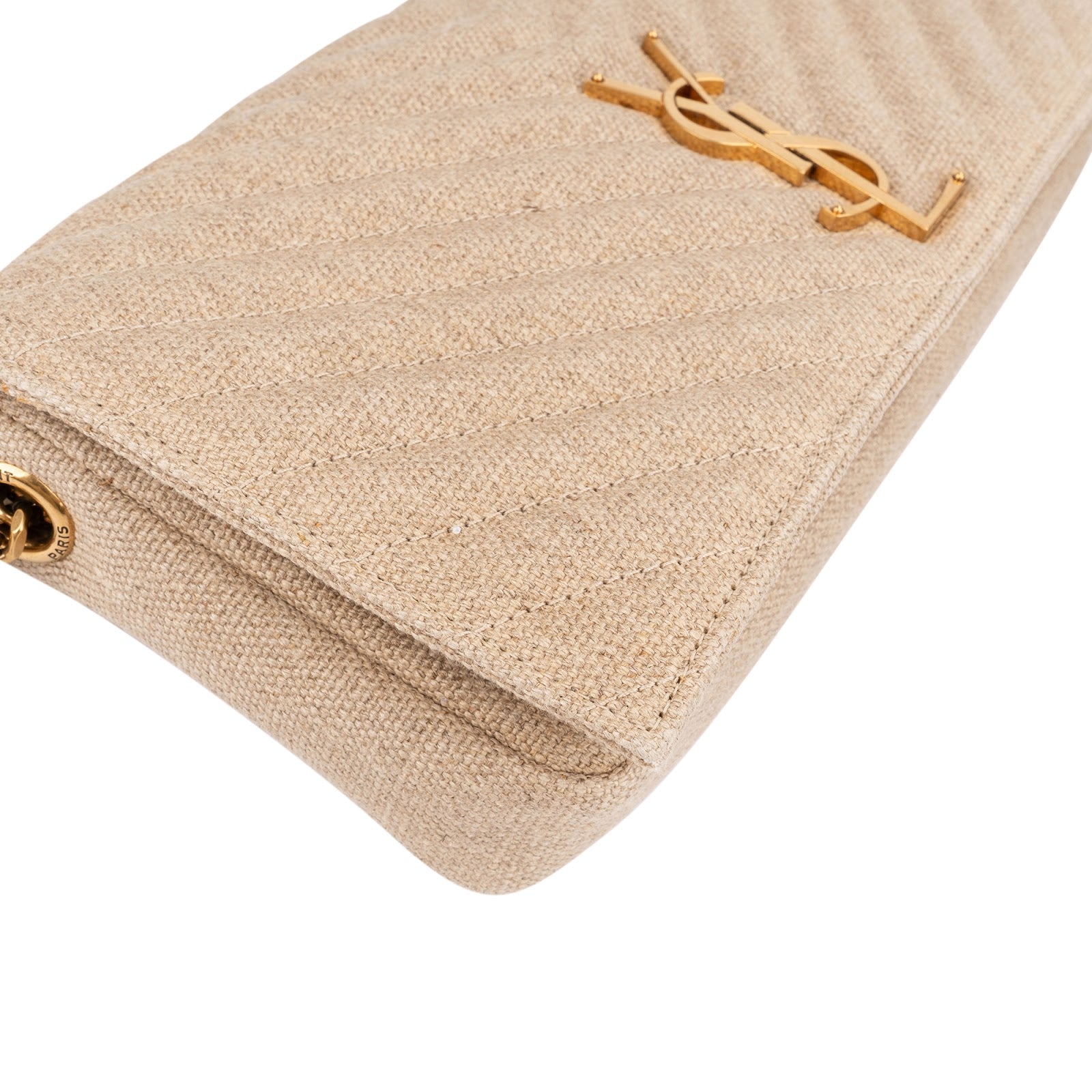Saint Laurent Chevron Raffia Matelassé Envelope Crossbody Bag