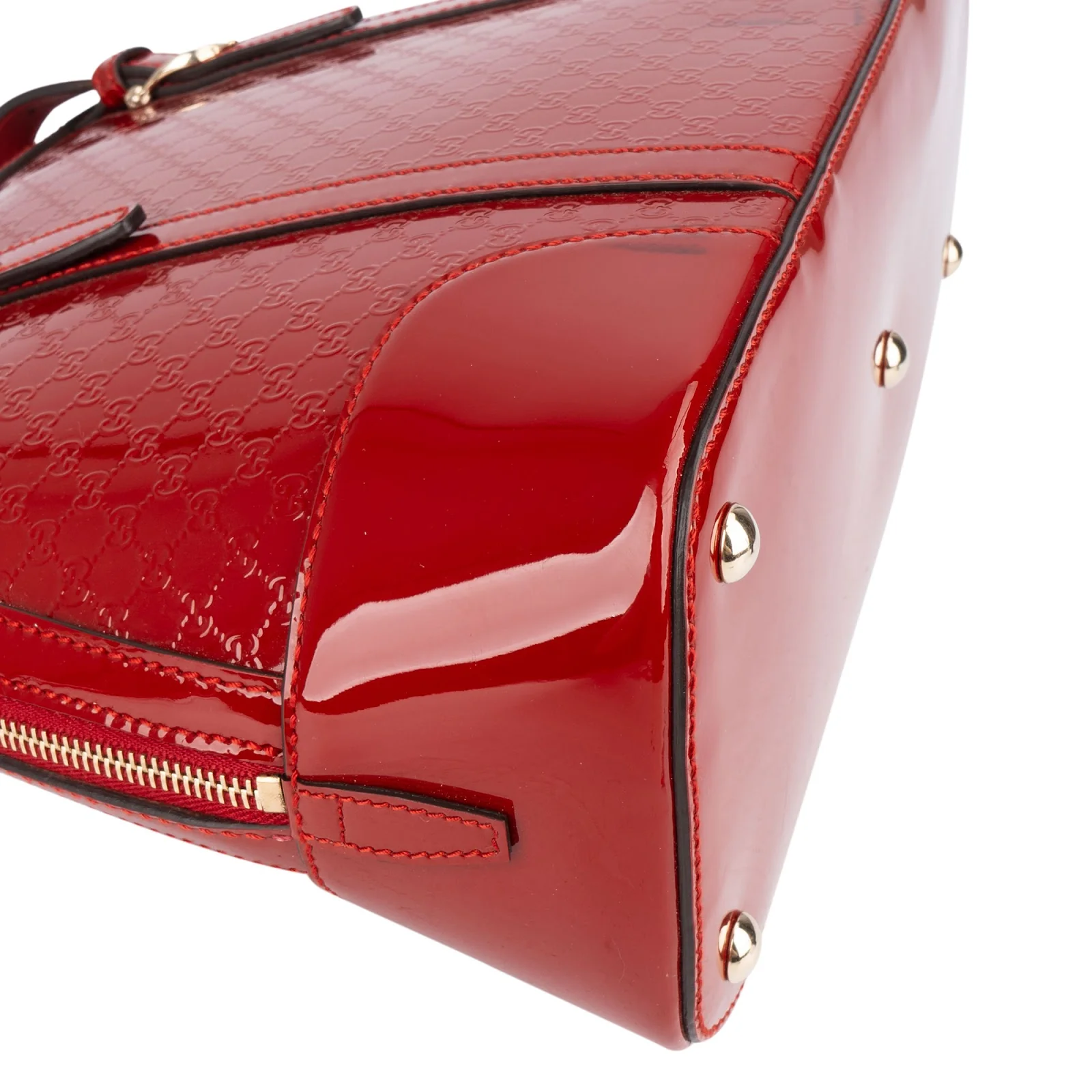 Gucci Red Microguccissima Patent Leather Dome Handbag