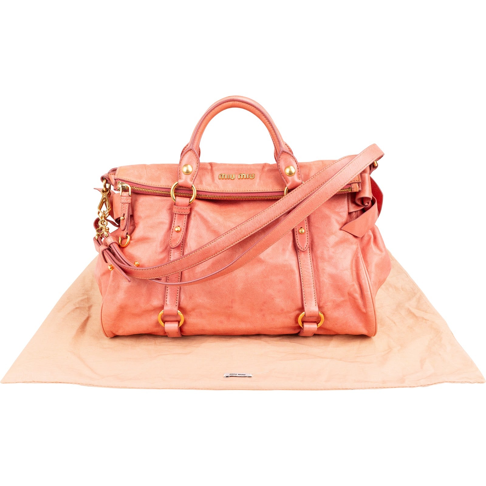 Miu Miu - Vitello Lux Bow Shoulderbag