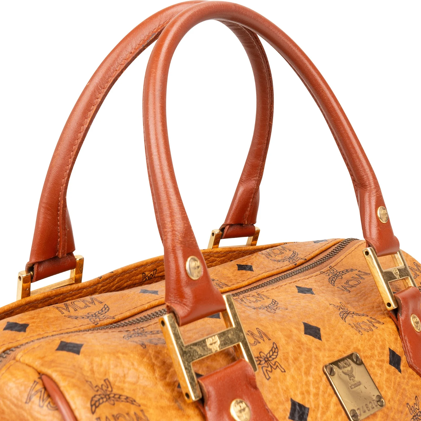 MCM Monogram Visetos Boston Bag