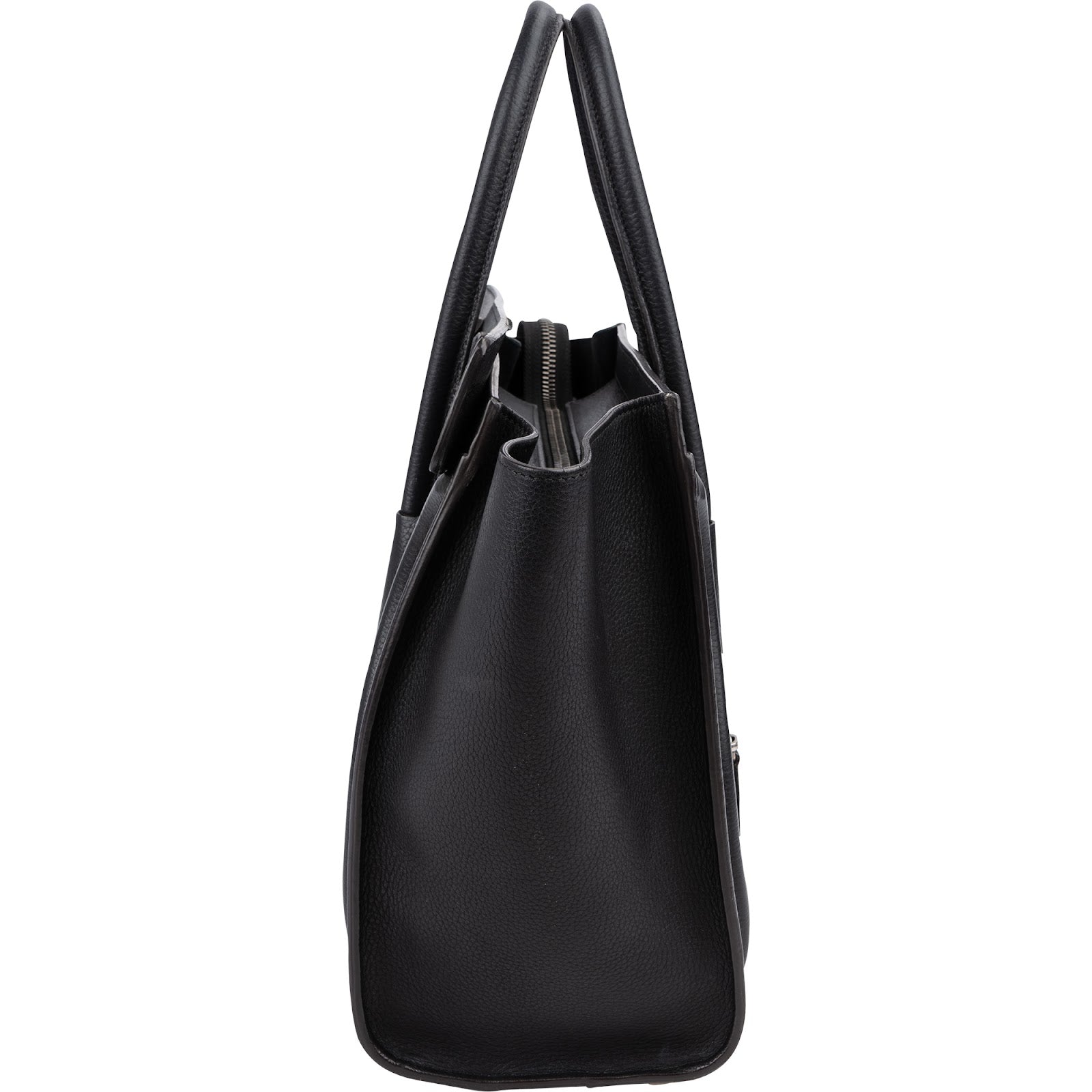 Sac à main de voyage Céline en cuir grainé noir