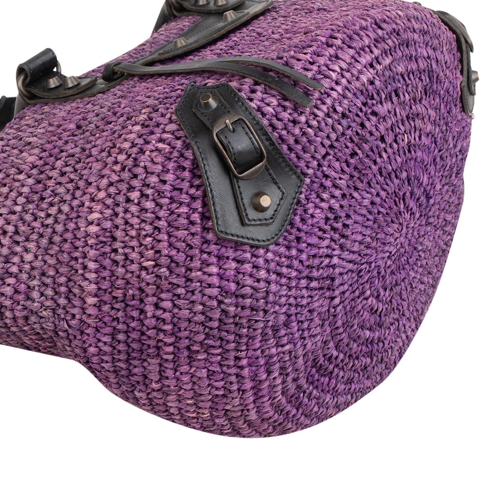 Balenciaga Raffia Panier Tote Handbag
