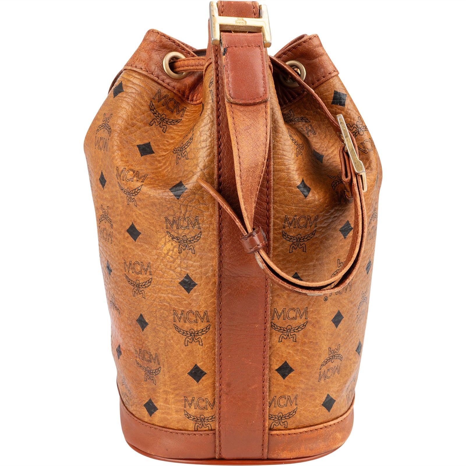 MCM Monogram Visetos Drawstring Bucket