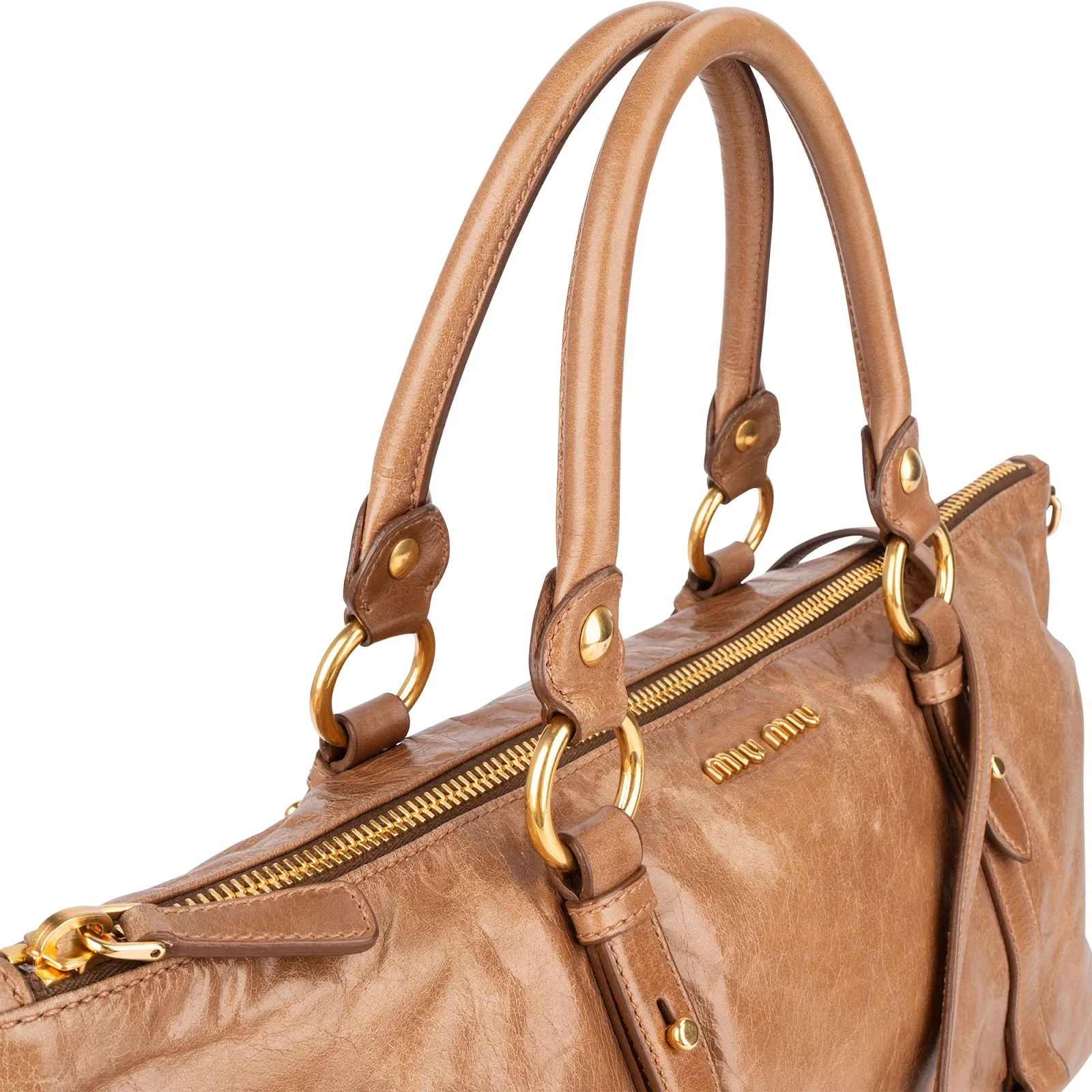 Miu Miu Vitello Lux Leather Satchel Handbag