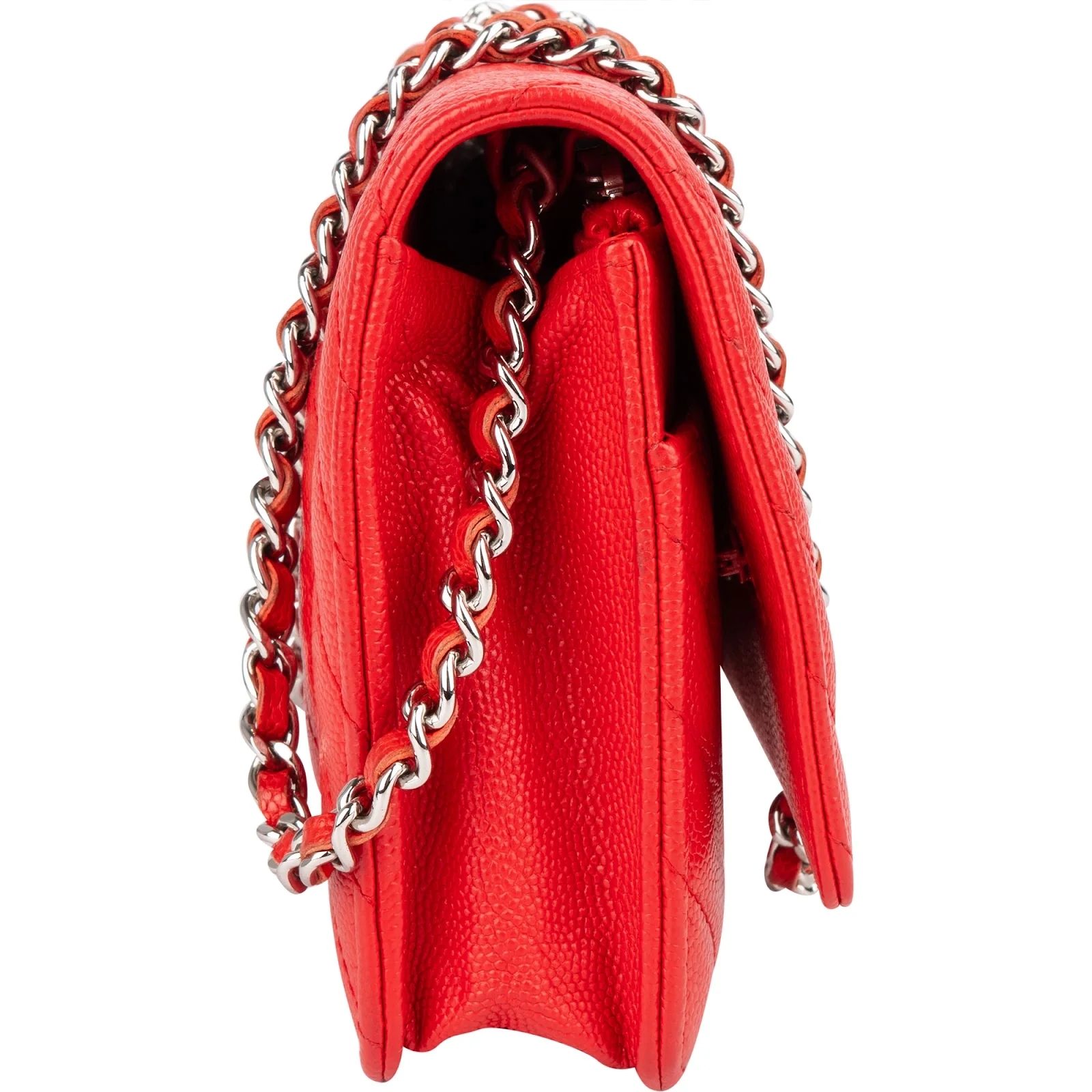 Chanel Chevron Caviar Leather Wallet On Chain Crossbody Bag
