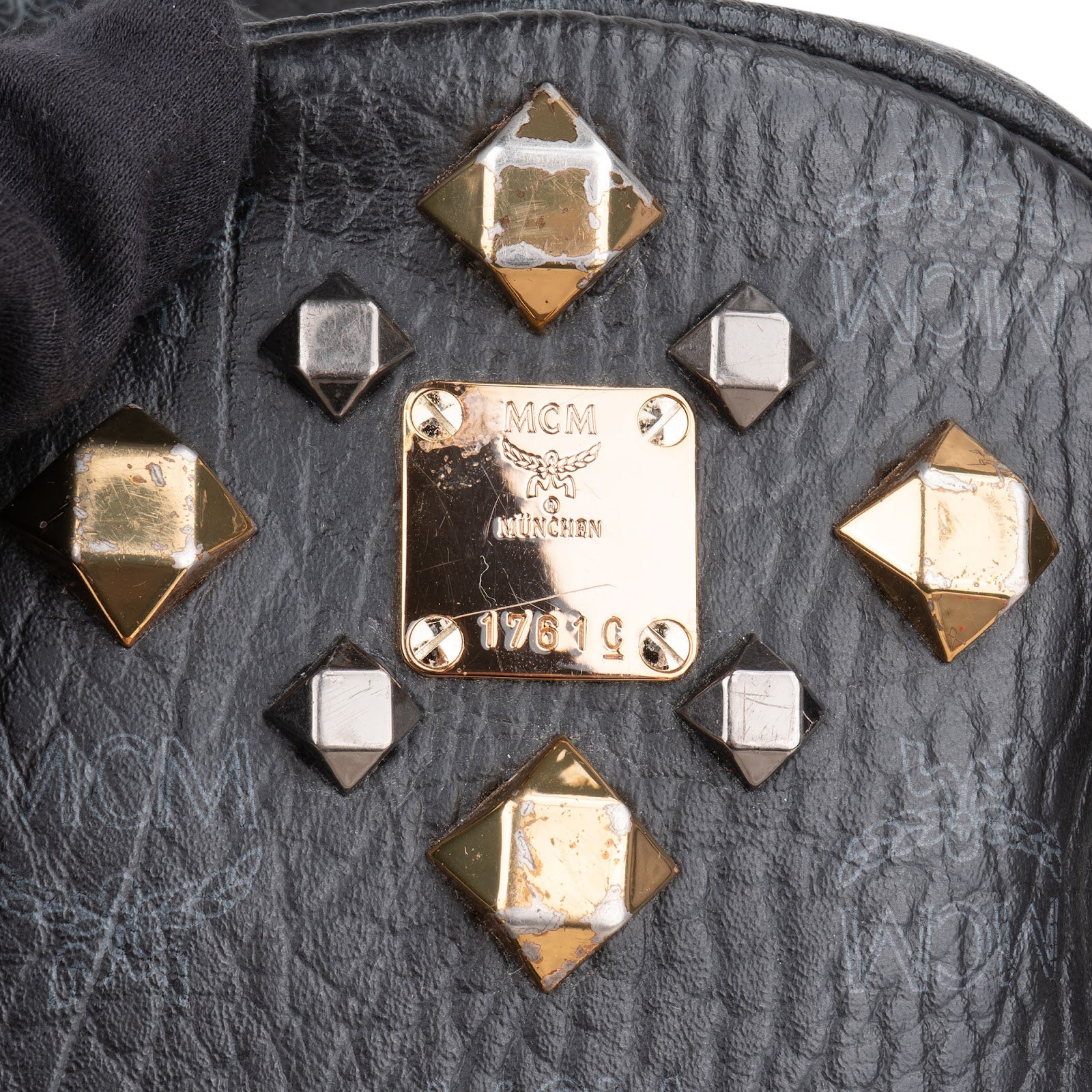 MCM Visetos Monogram Stark Studs Small 2 in 1 Rucksack