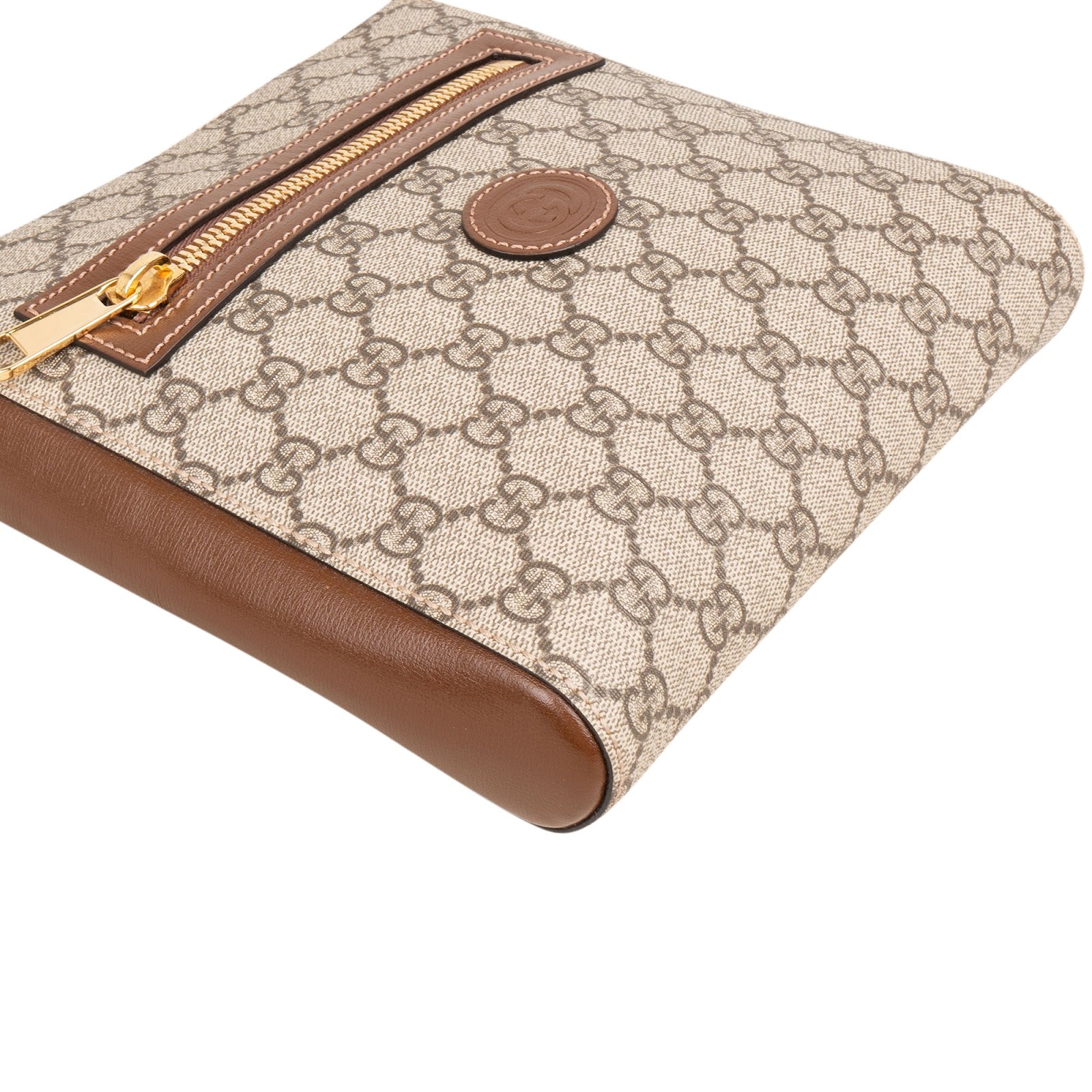 GUCCI Monogram GG Supreme Interlocking G Messenger Crossbody Bag