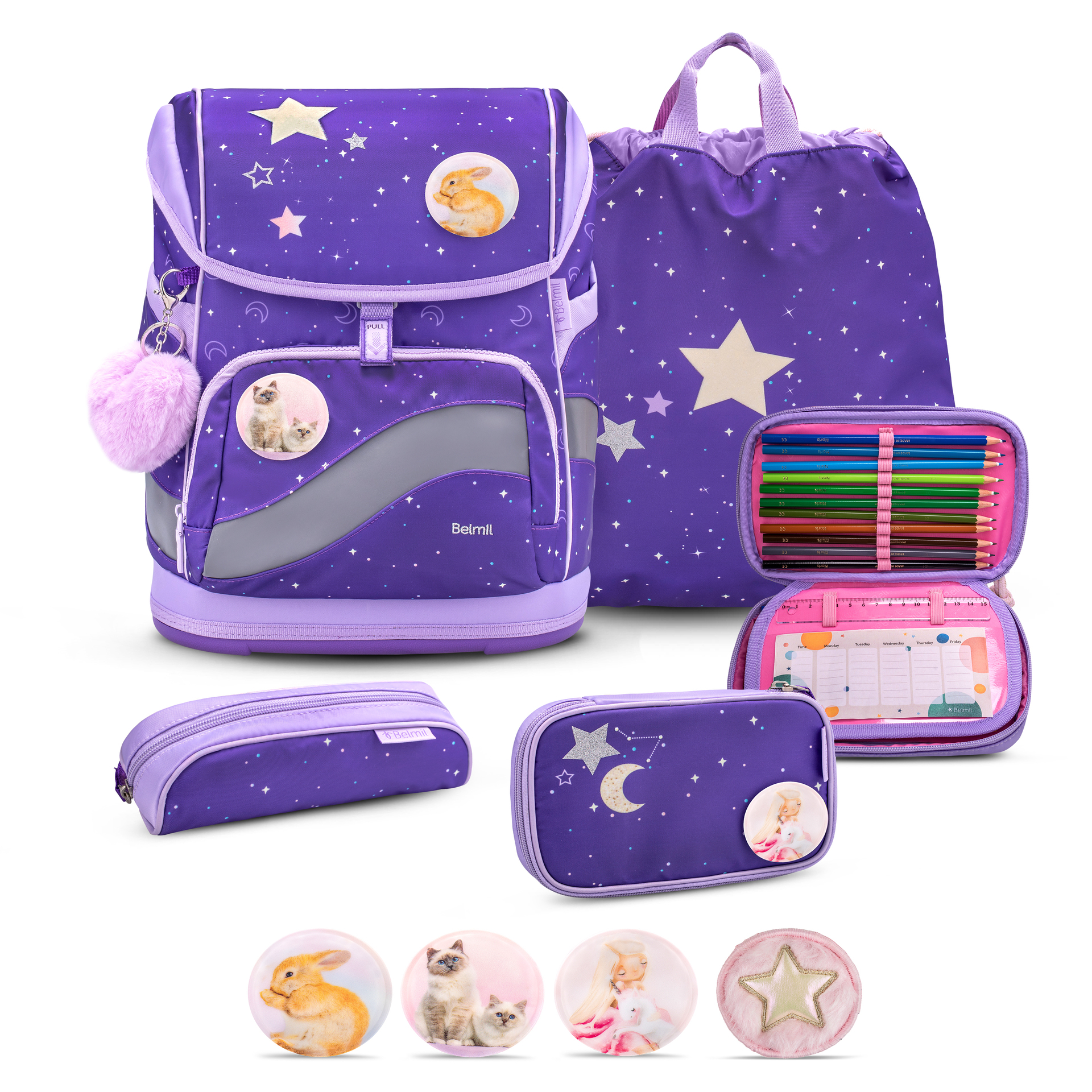 Smarty Plus Schulranzenset 5-teilig - Dahlia