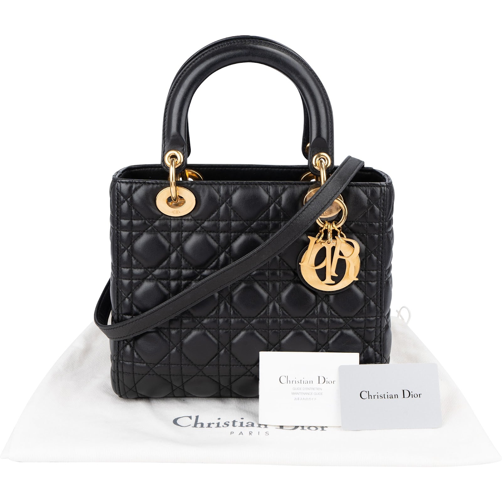 Christian Dior Quilted Lambskin Lady Dior Handbag