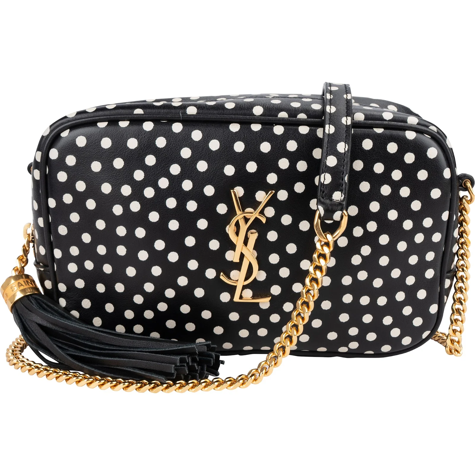 Saint Laurent Polka Dot Leather Lou Camera Crossbody Bag