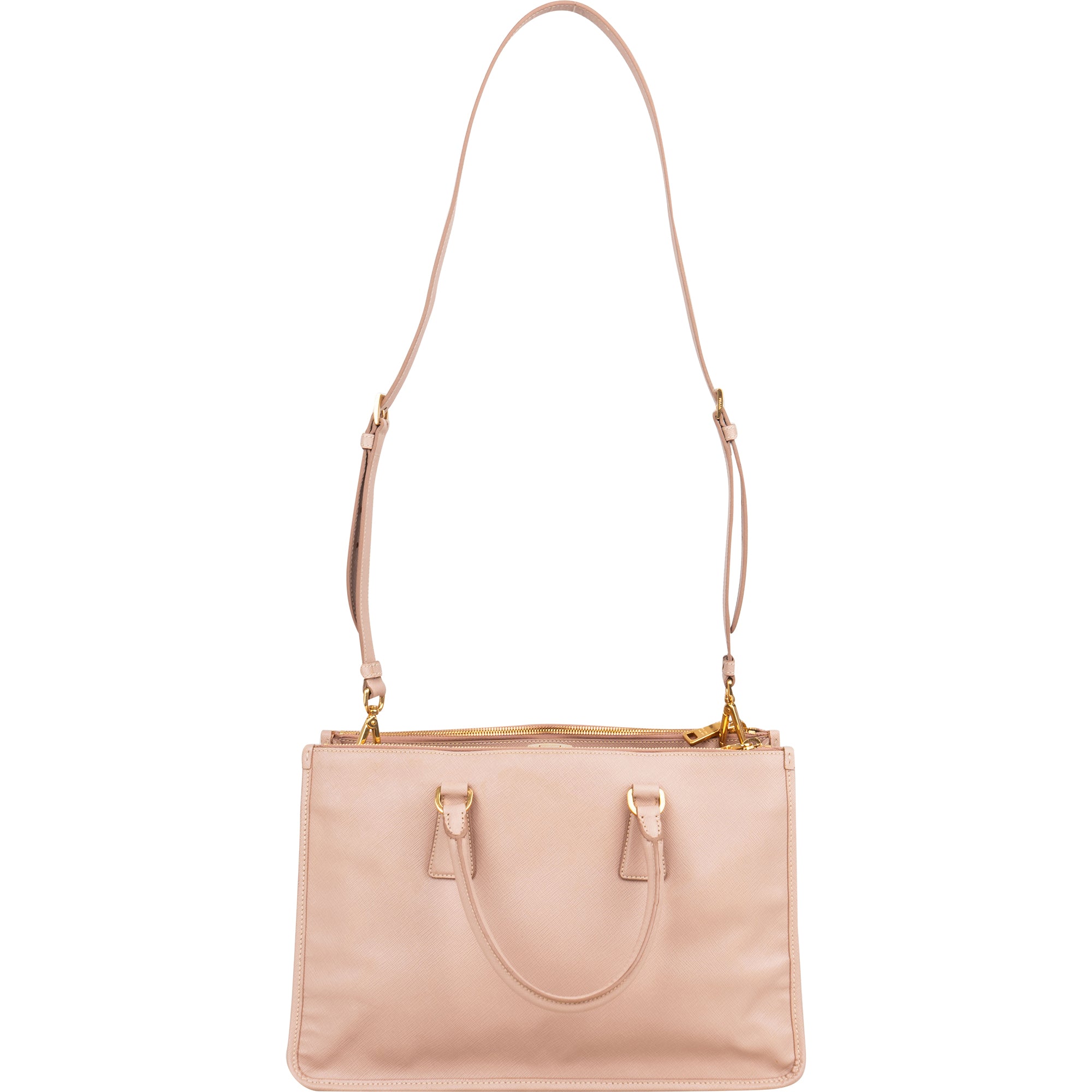 Prada Pink Saffiano Leather Lux Galleria Handbag