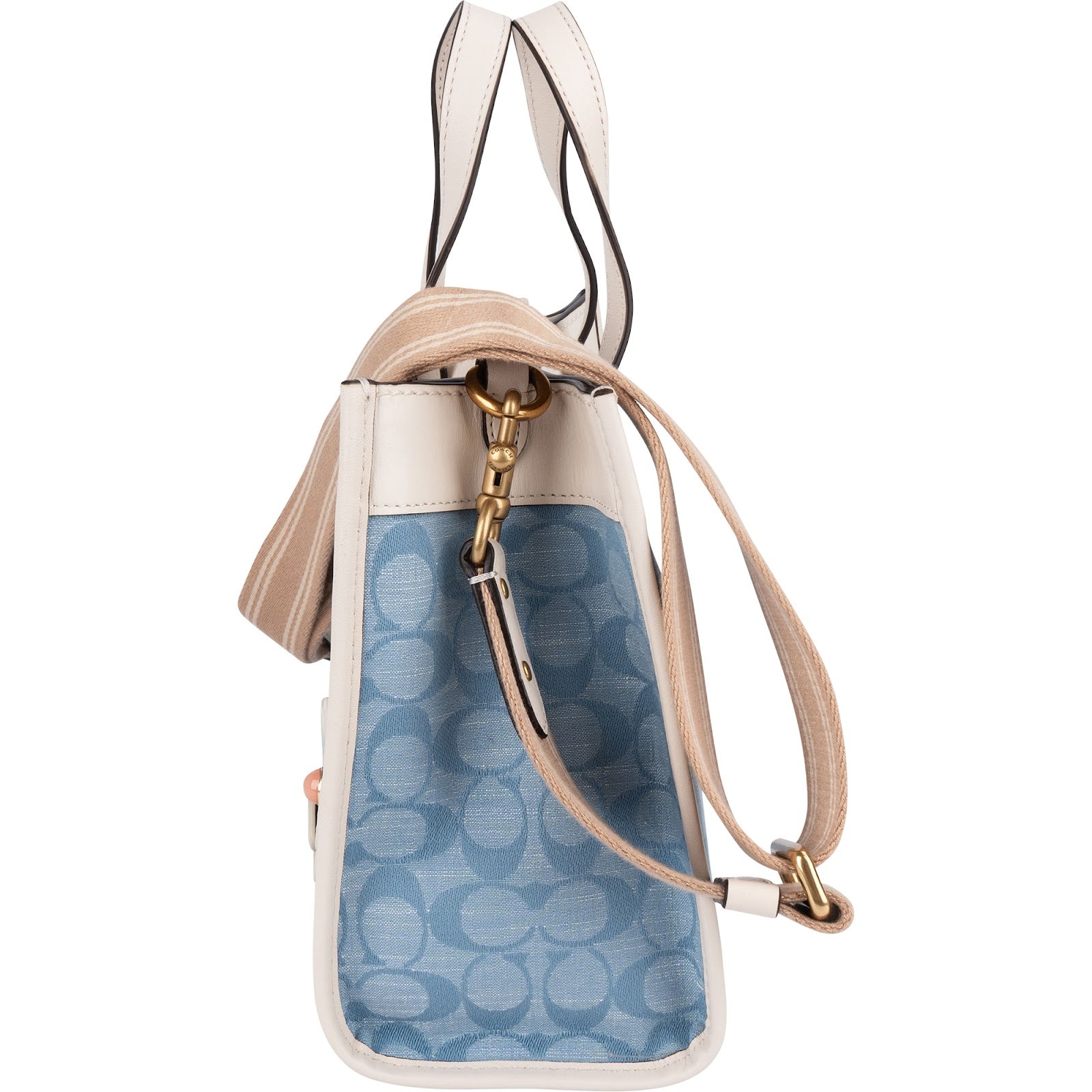 Coach Monogram Signature Chambray Denim T 22 Floral Crossbody Bag