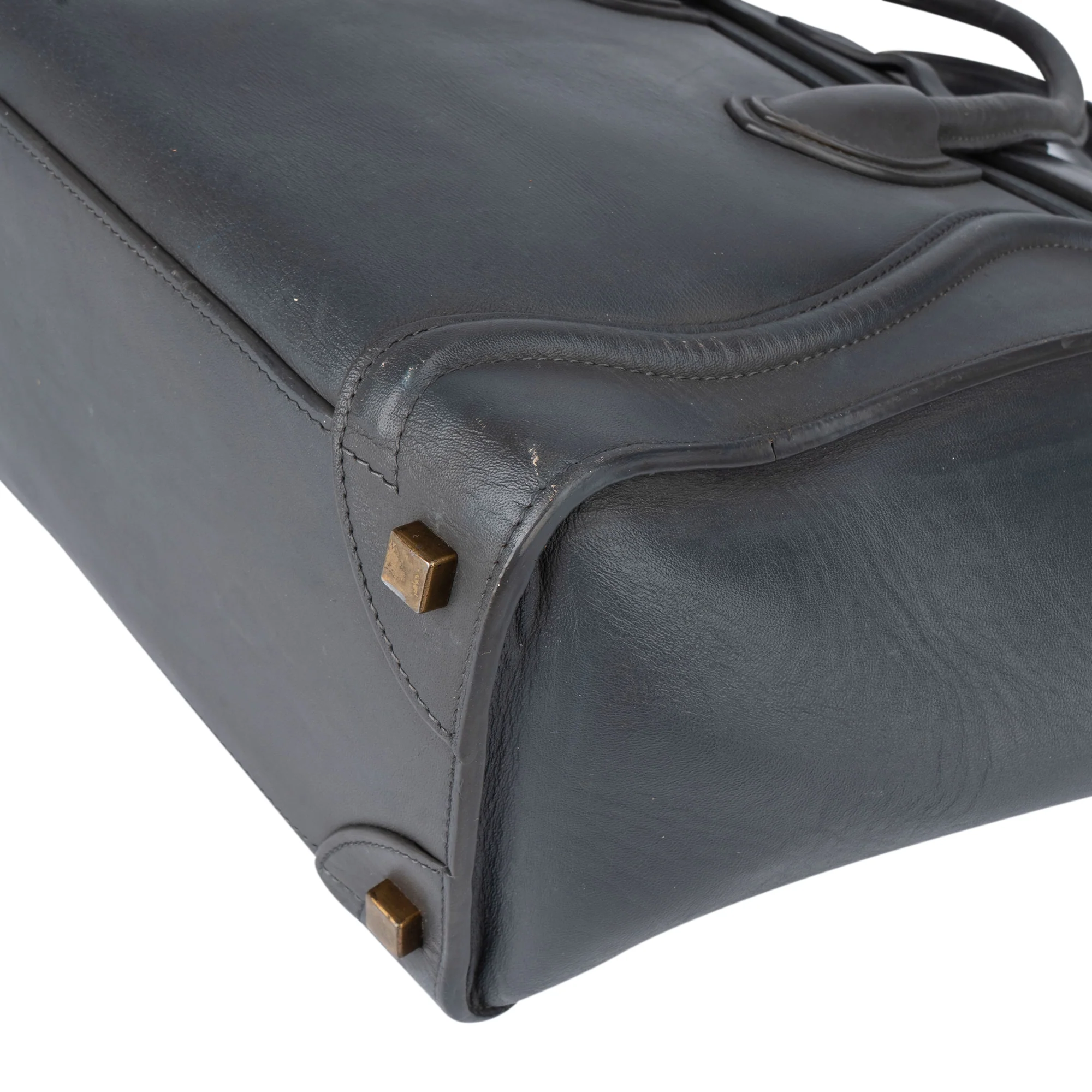 Céline Grey Leather Luggage Handbag