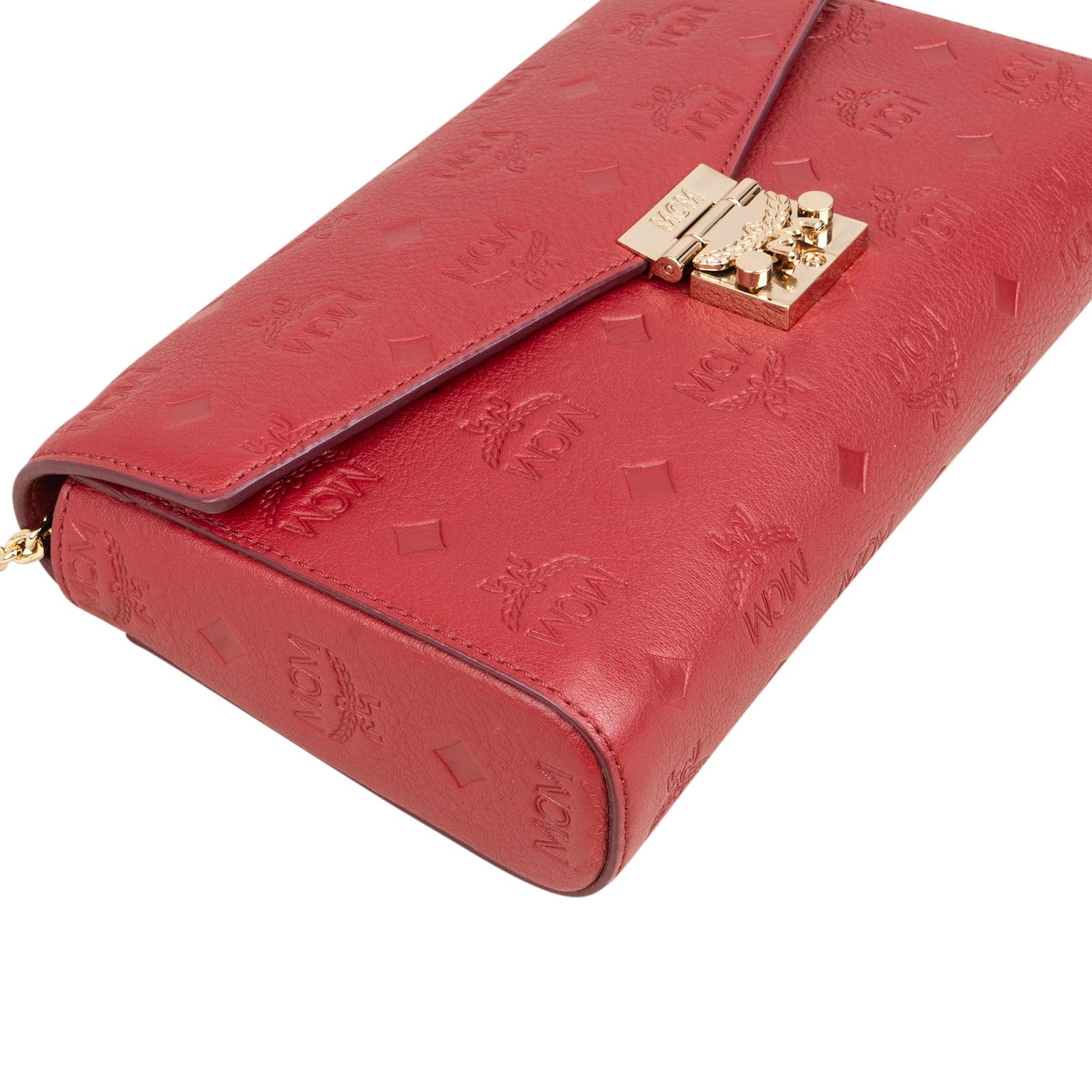 MCM Visetos Monogram Embossed Leather Millie Flap Crossbody Bag