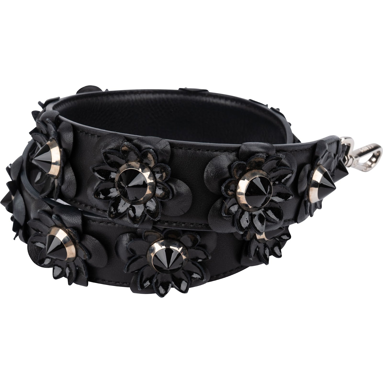 Fendi Leather Flowerland Studded You Bag Strap