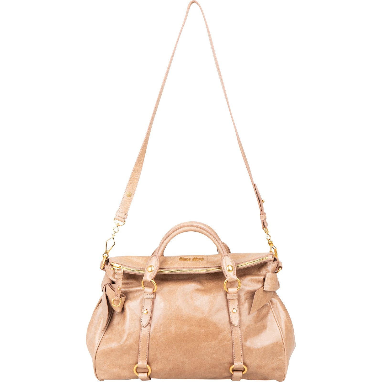 Miu Miu - Vitello Lux Bow Satchel Crossbody Bag