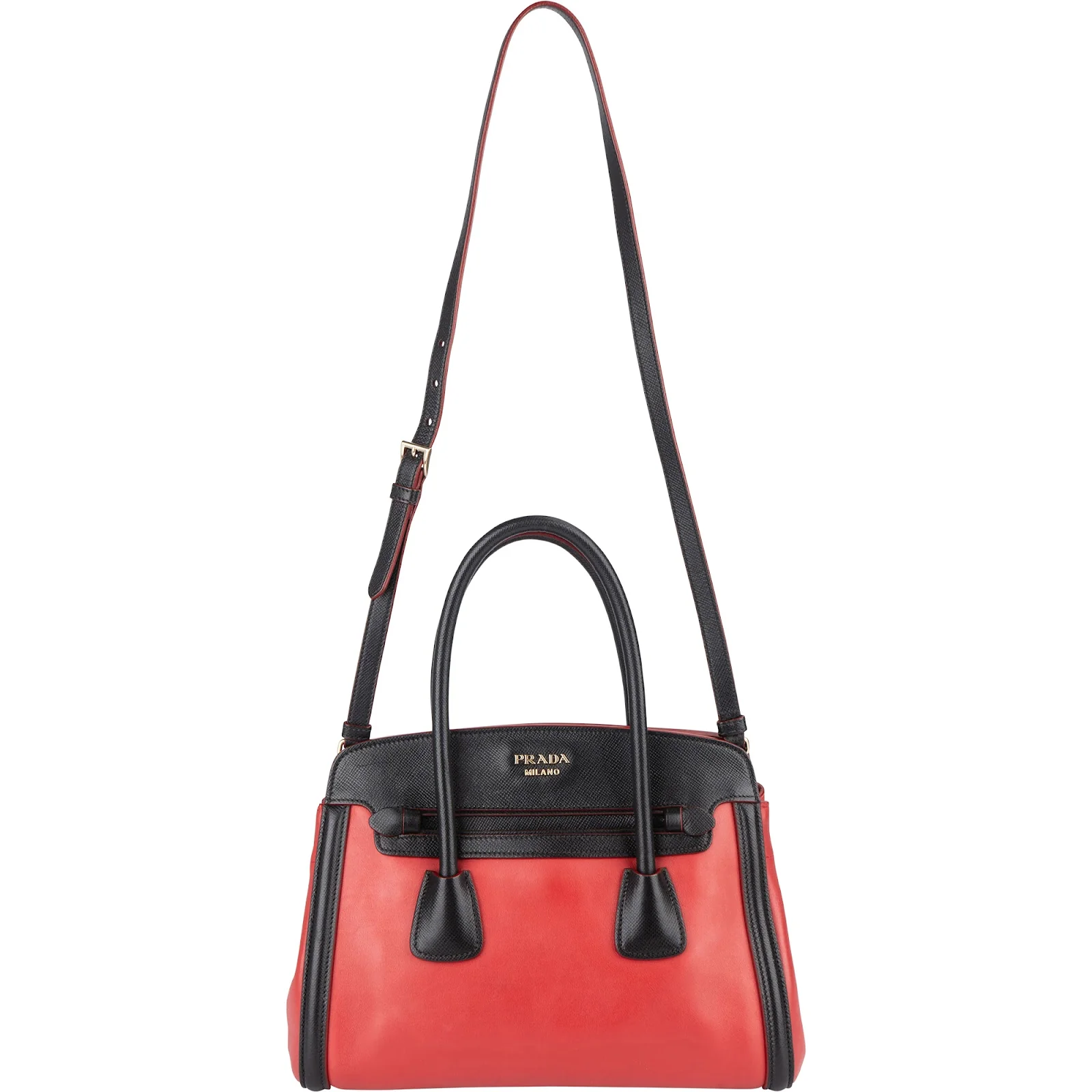 Prada Saffiano and Calf Leather Twin Pocket Handbag
