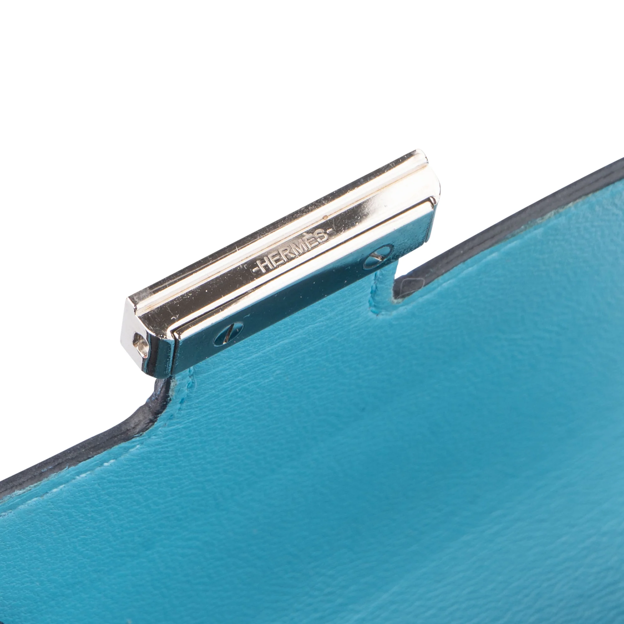 Hermès Blue Epsom Leather Constance Compact Wallet