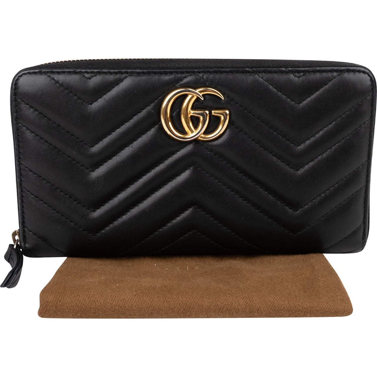 Gucci Monogram GG Marmont Matelassé Zip Around Organizer Wallet