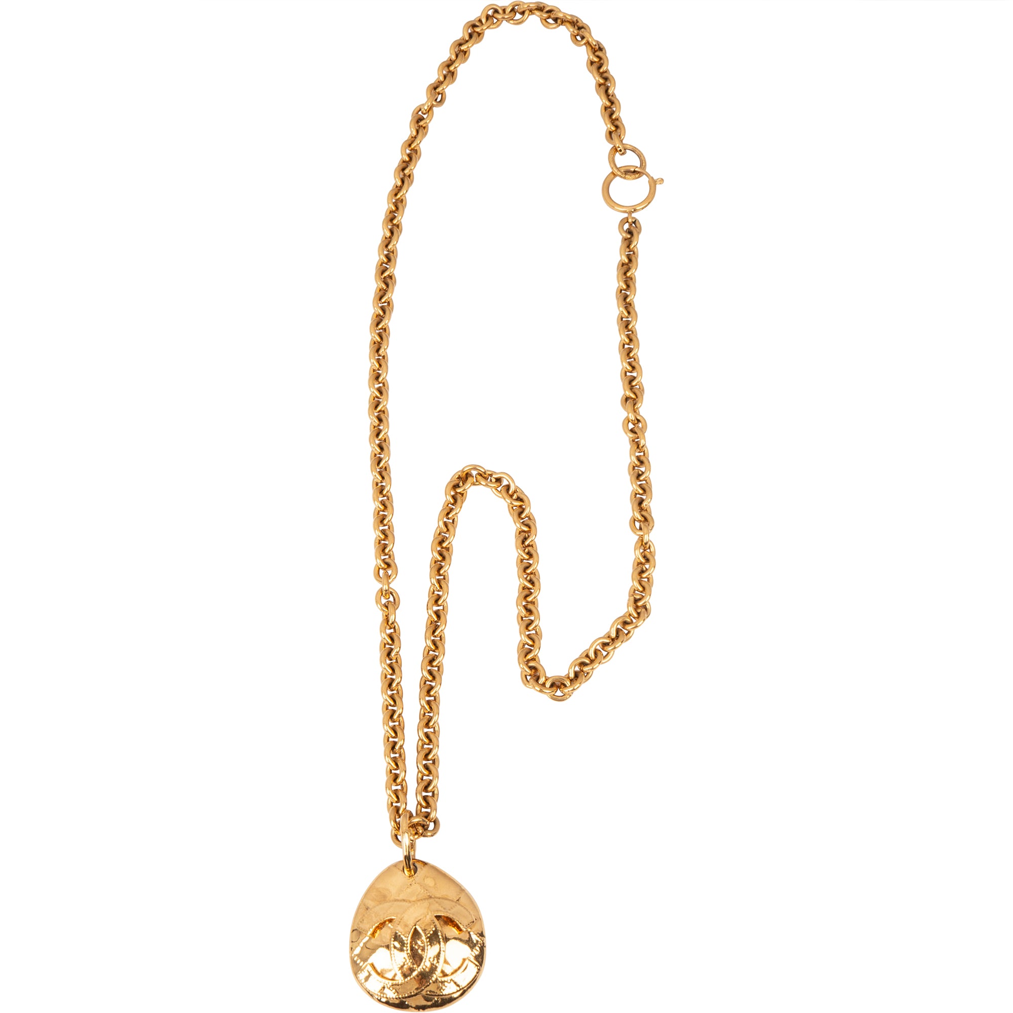 Chanel Golden CC Plate Necklace