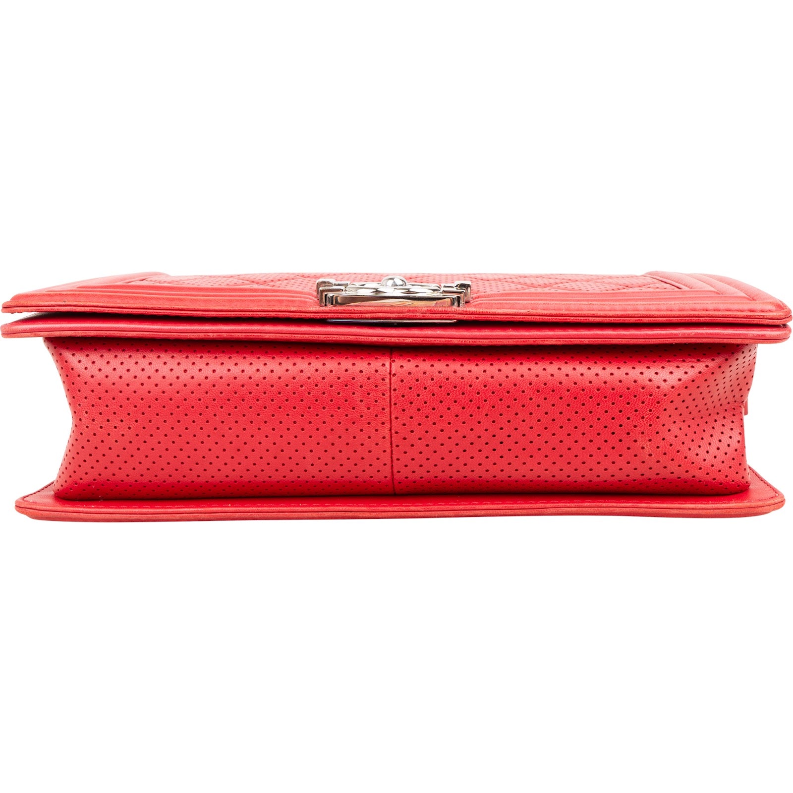 Chanel Quilted Perforated Leather Large Boy Single Flap Crossbody Bag