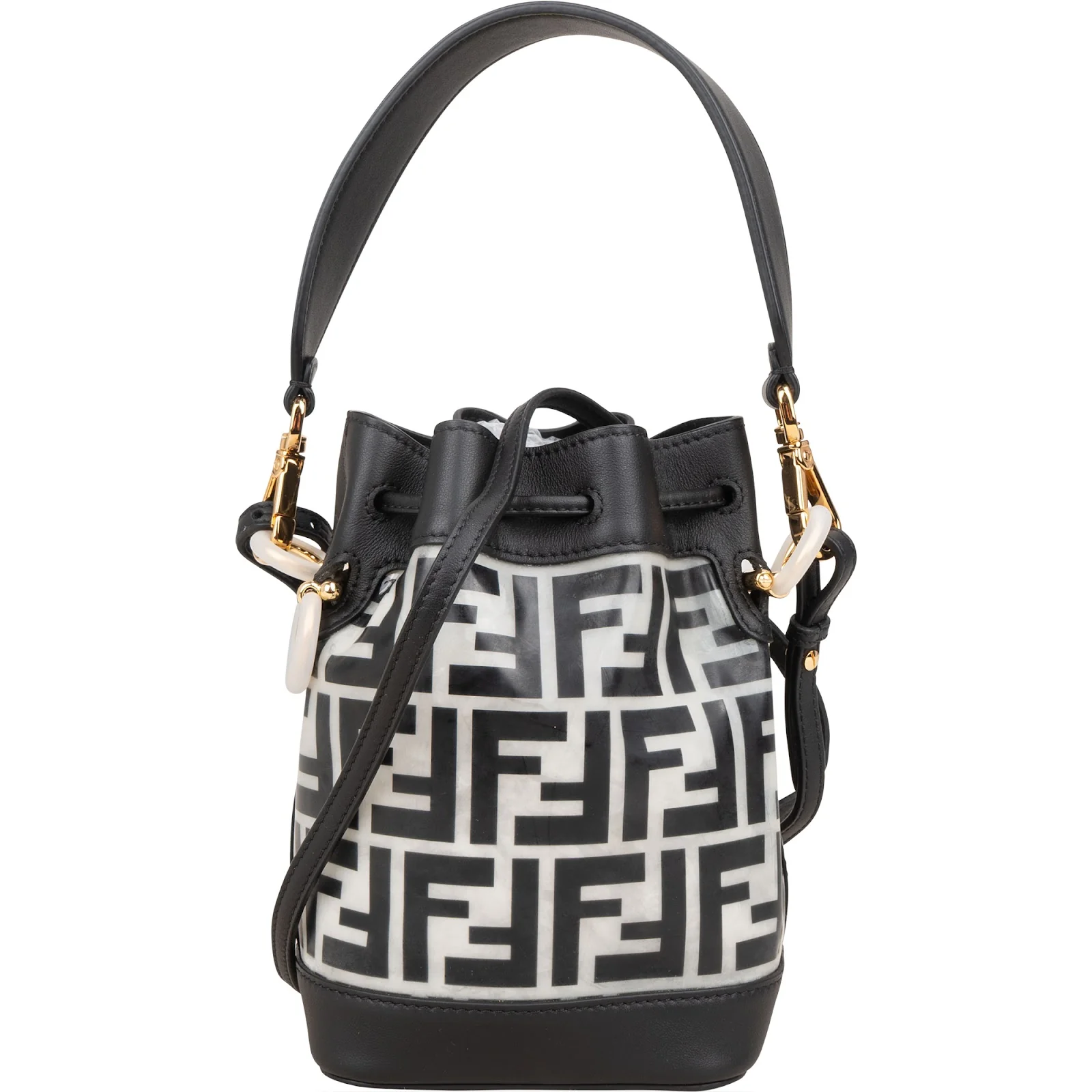 Fendi Monogram FF Mini Mon Tresor Bucket Shoulder Bag
