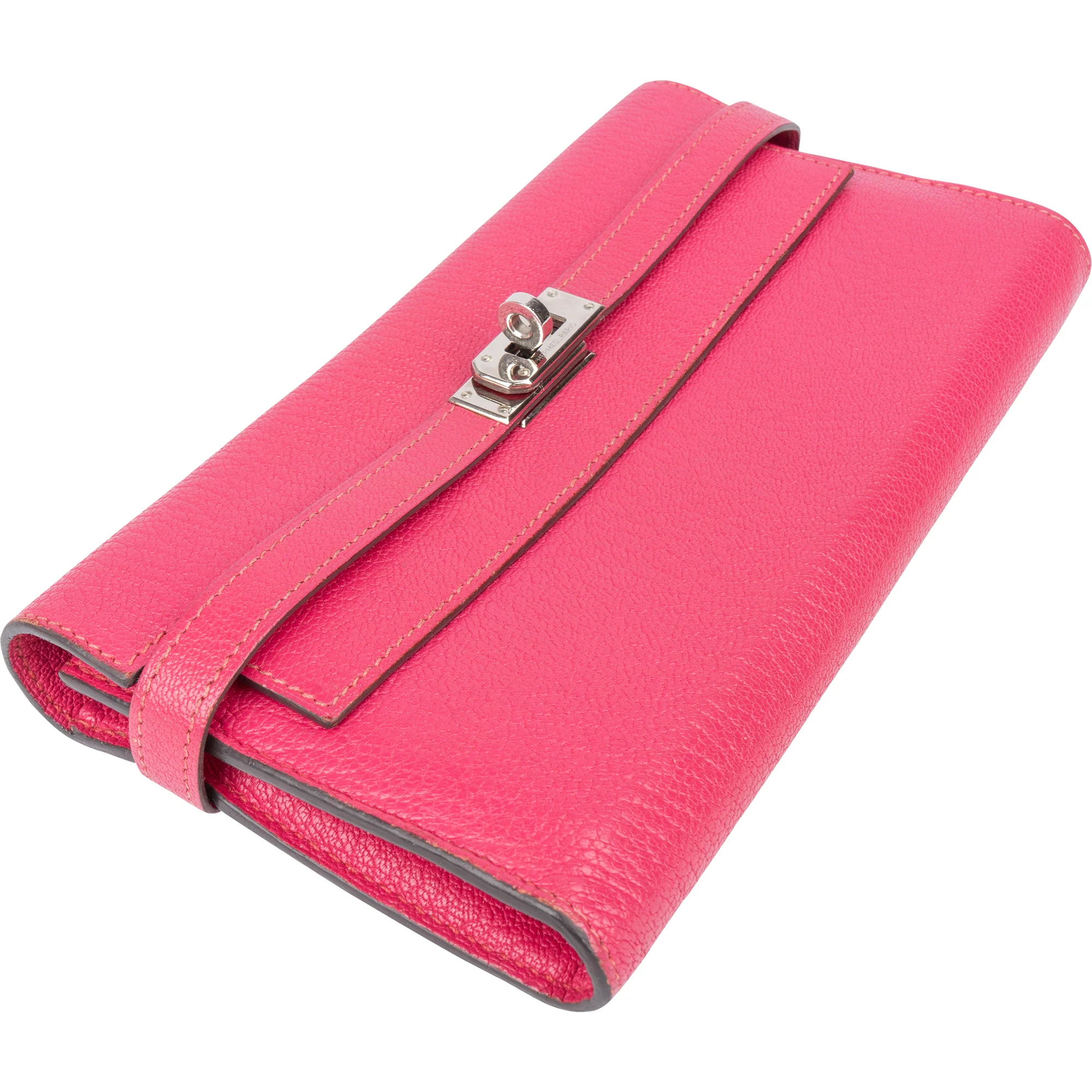 Hermès Rose Pourpre Chevre Leather Kelly Wallet