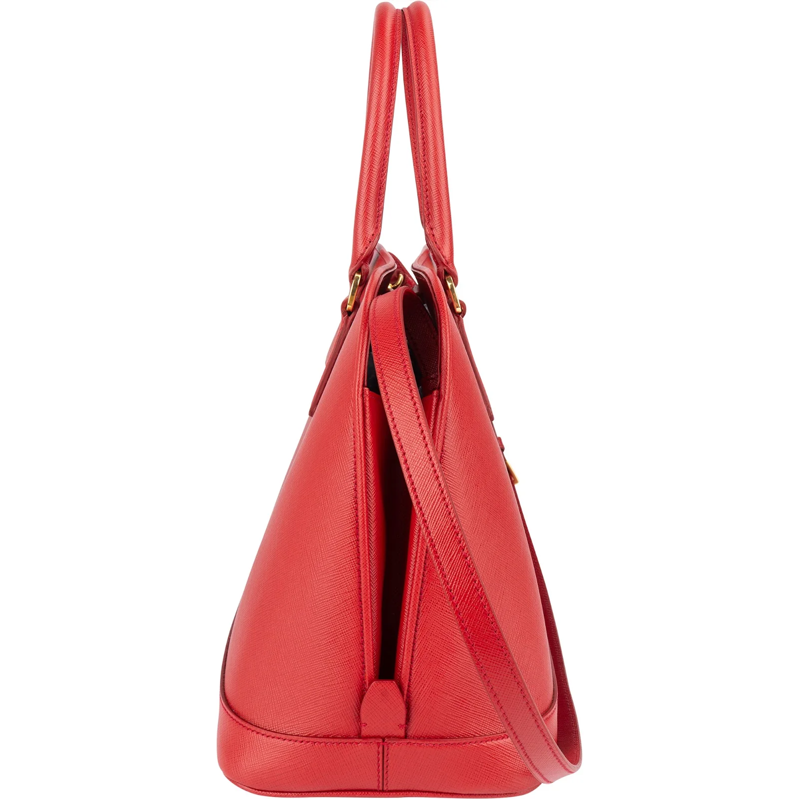 Prada Red Saffiano Leather Promenade Handbag