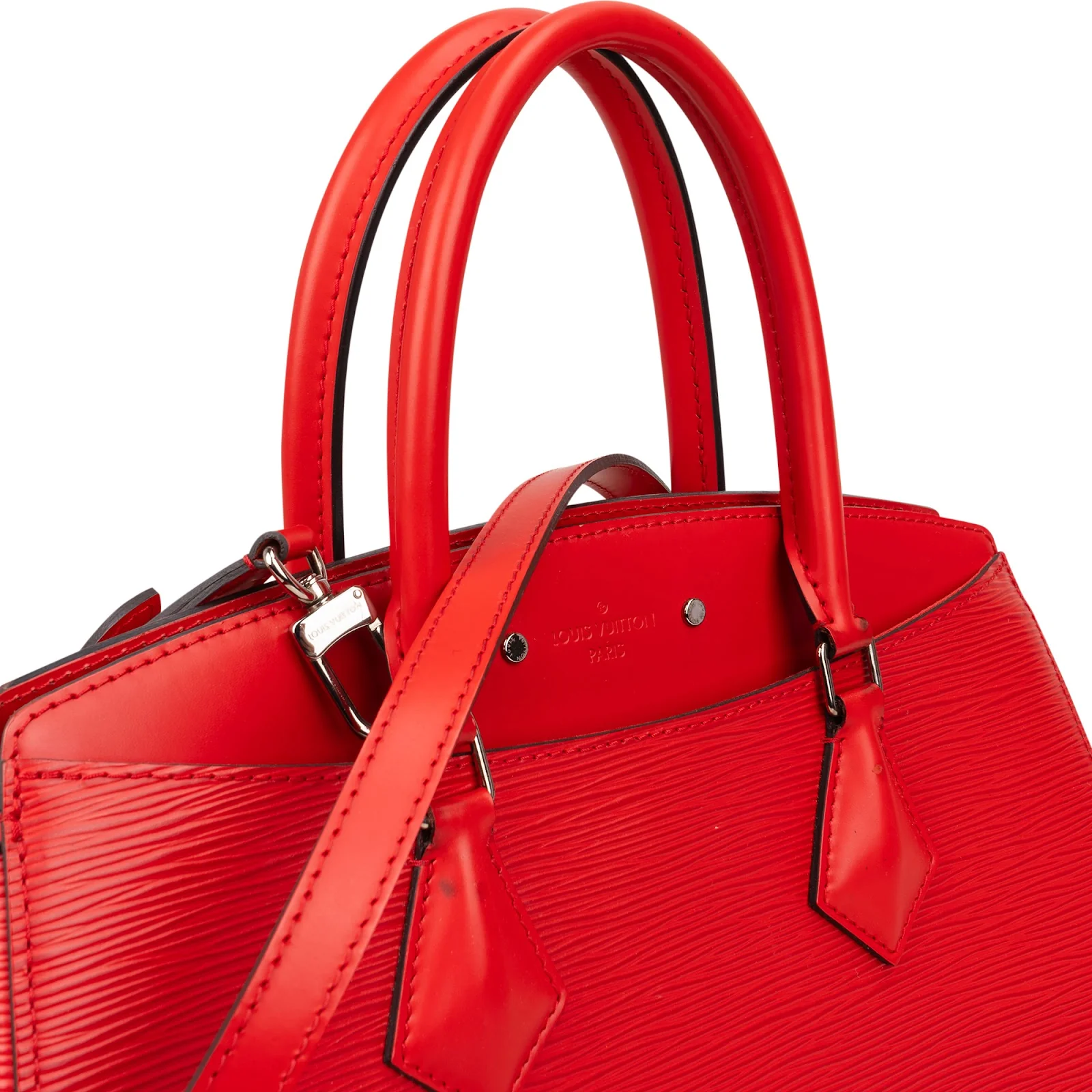 Louis Vuitton Red Epi Leather Soufflot MM Handbag