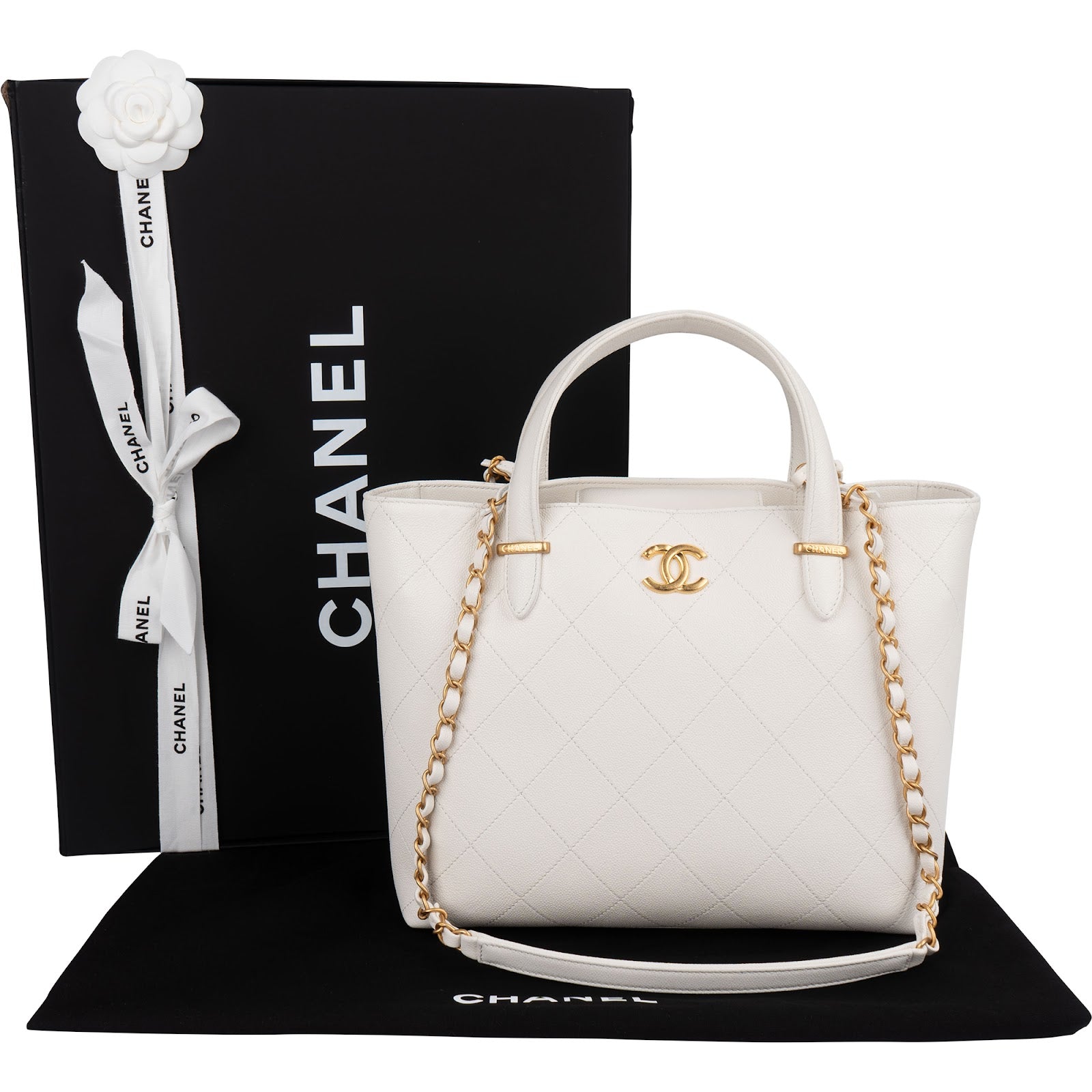 Chanel - Stitching Caviar Leather Handbag