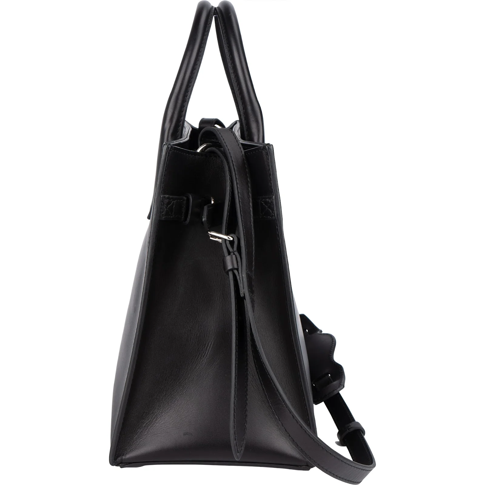 Balenciaga Black Leather Marble Padlock Tote Shoulder Bag