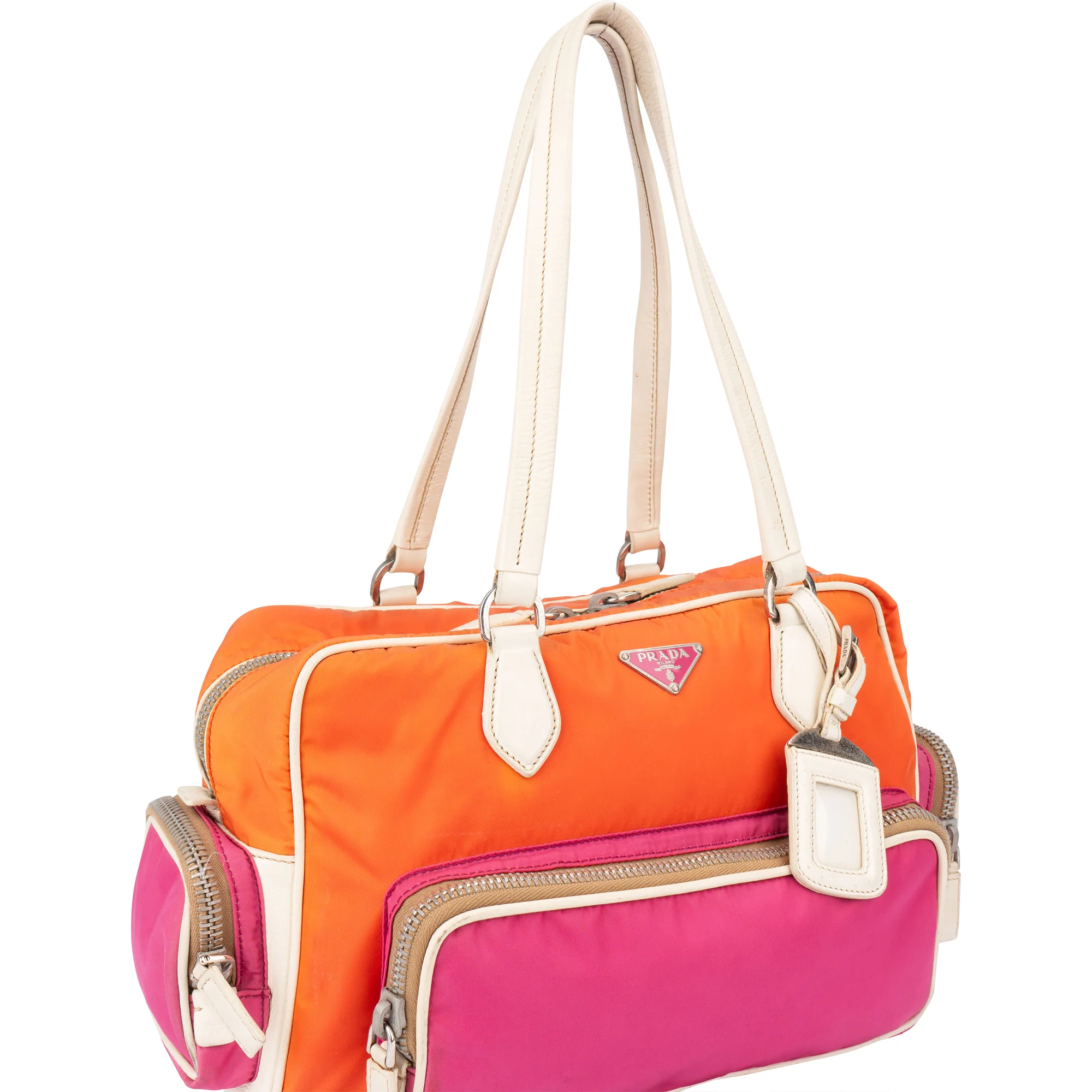 Prada Tricolor Colorblock Nylon Handbag