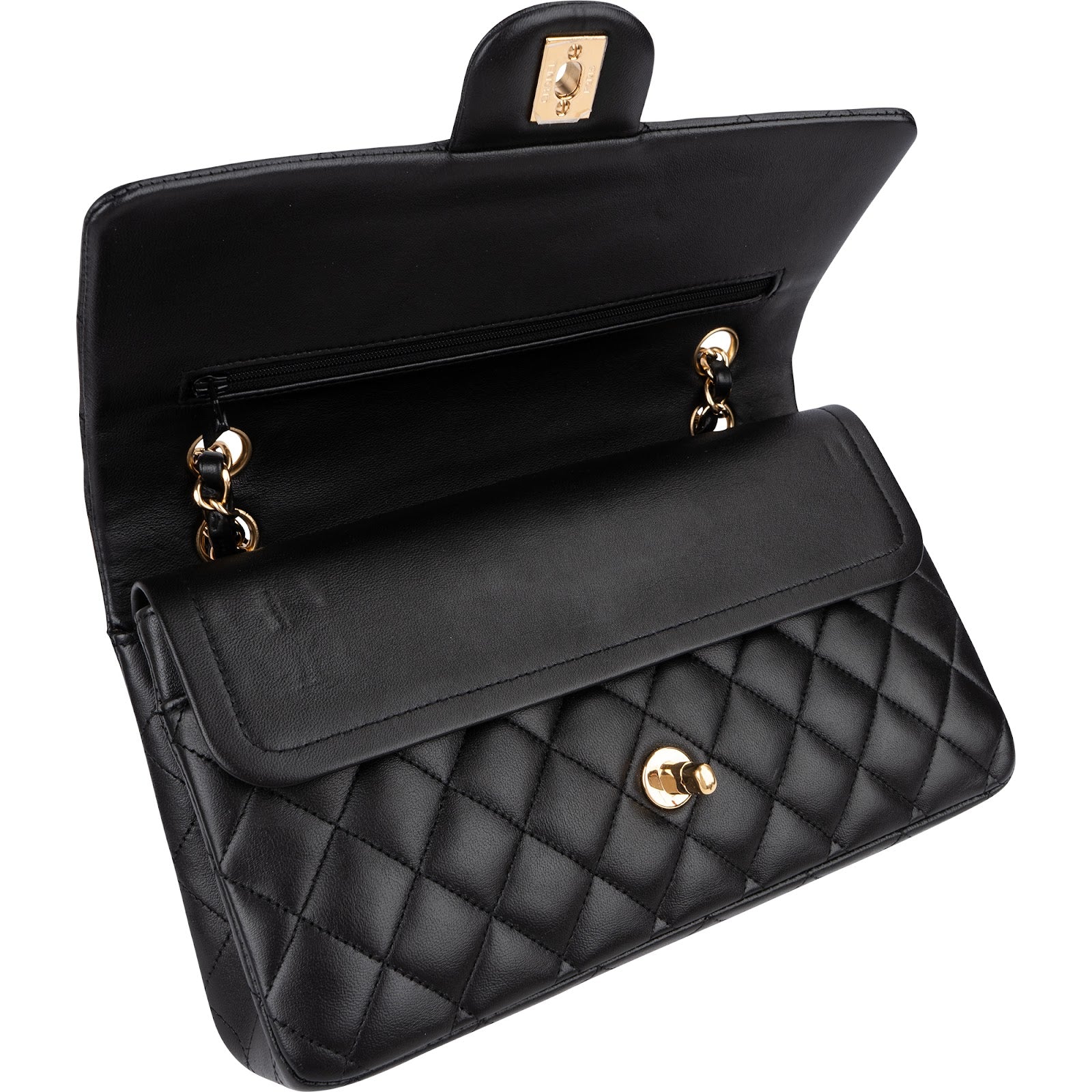 Chanel Quilted Lambskin Medium Double Flap Shoulder Bag