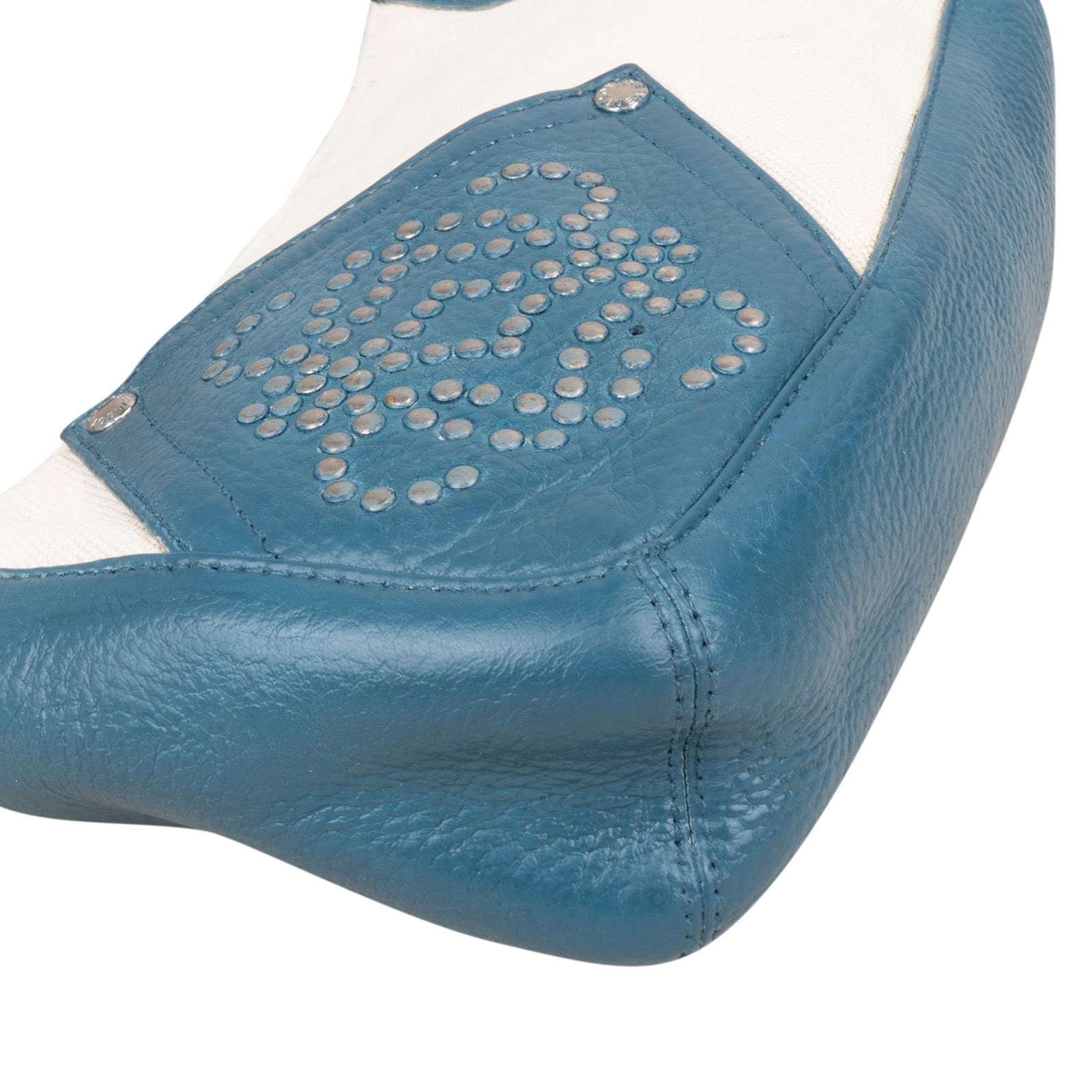 Loewe Leather and Canvas Anagram Studded Pochette