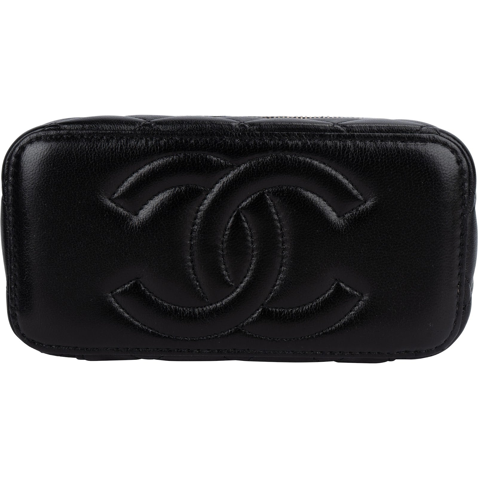Chanel Quilted Lambskin Vanity Case Crossbody Handbag