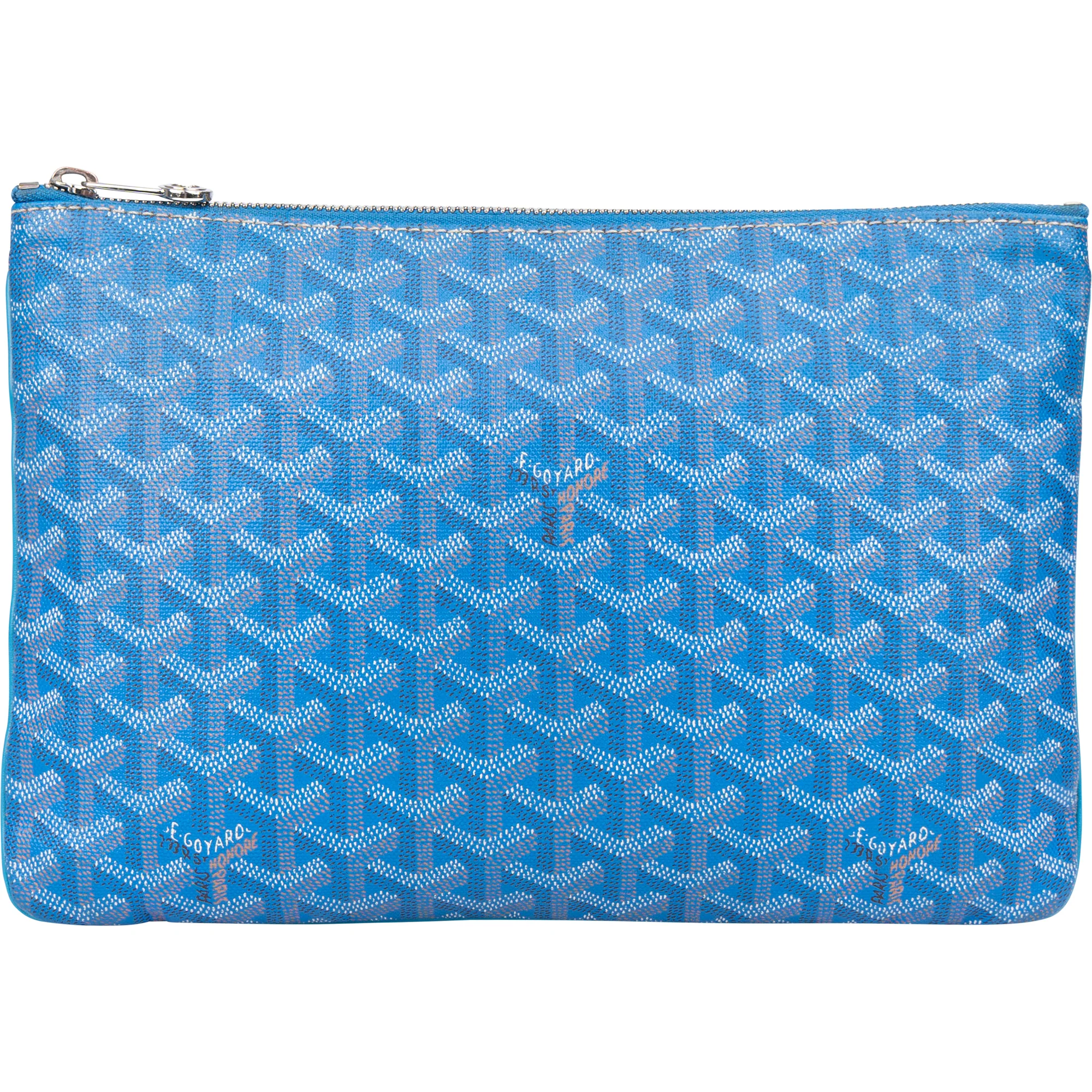 Goyard Blue Goyardine Monogram Dokumententasche