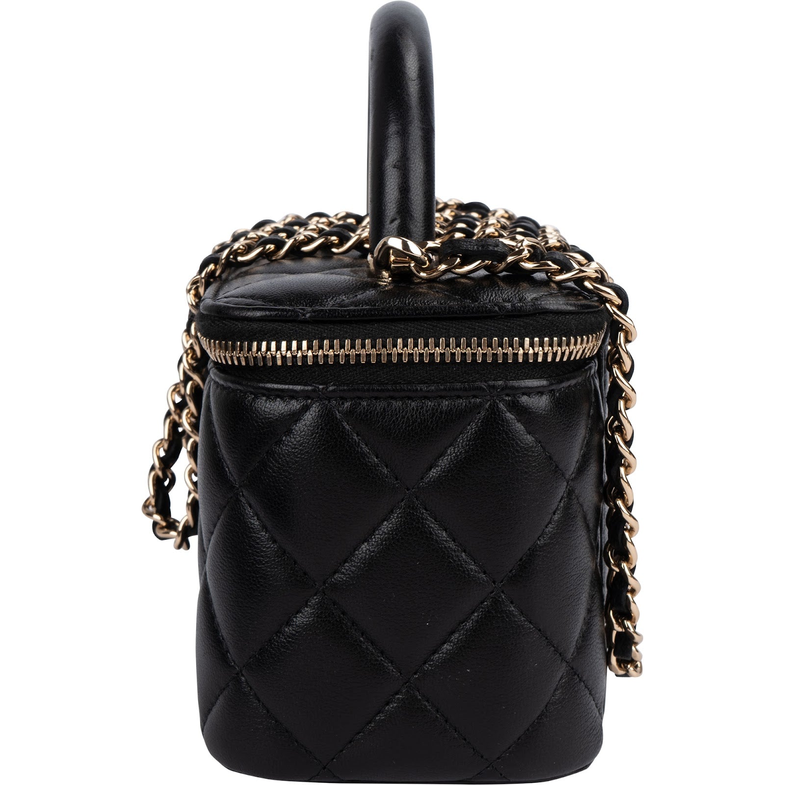 Chanel Quilted Lambskin Vanity Case Crossbody Handbag