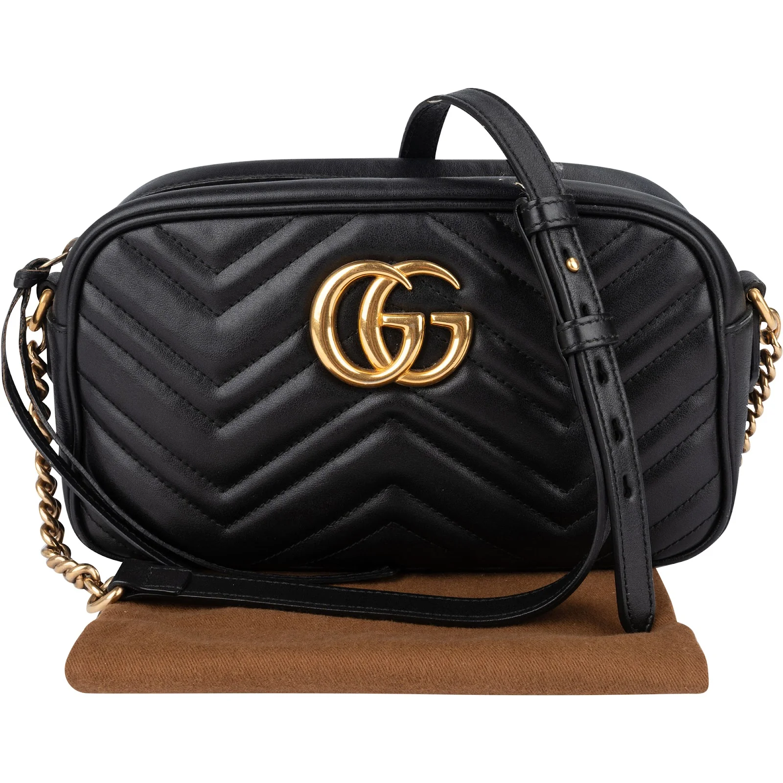 Gucci Quilted Leather GG Marmont Crossbody Bag