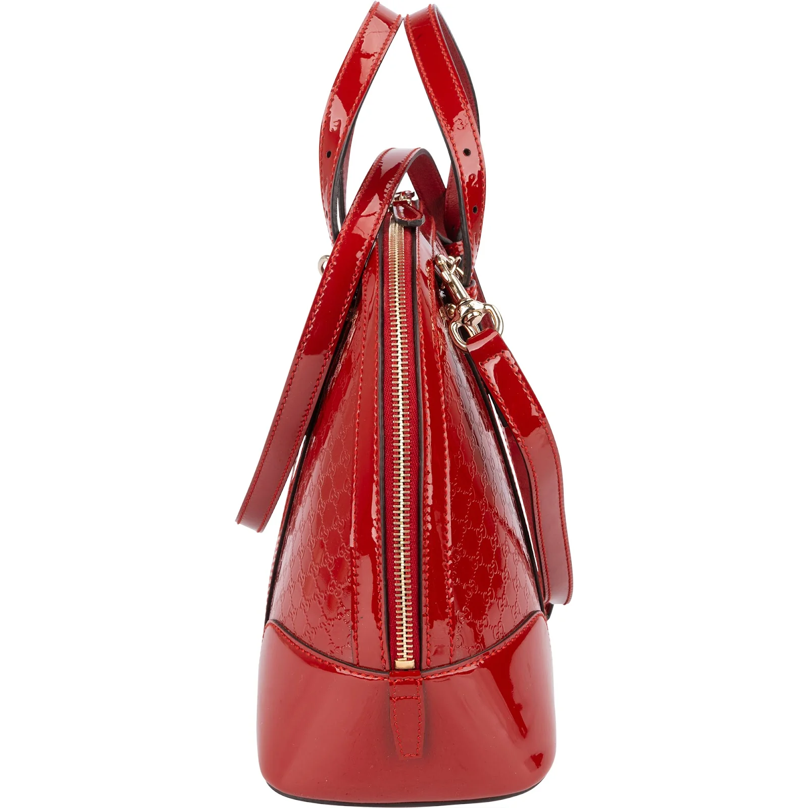 Gucci Red Microguccissima Patent Leather Dome Handbag