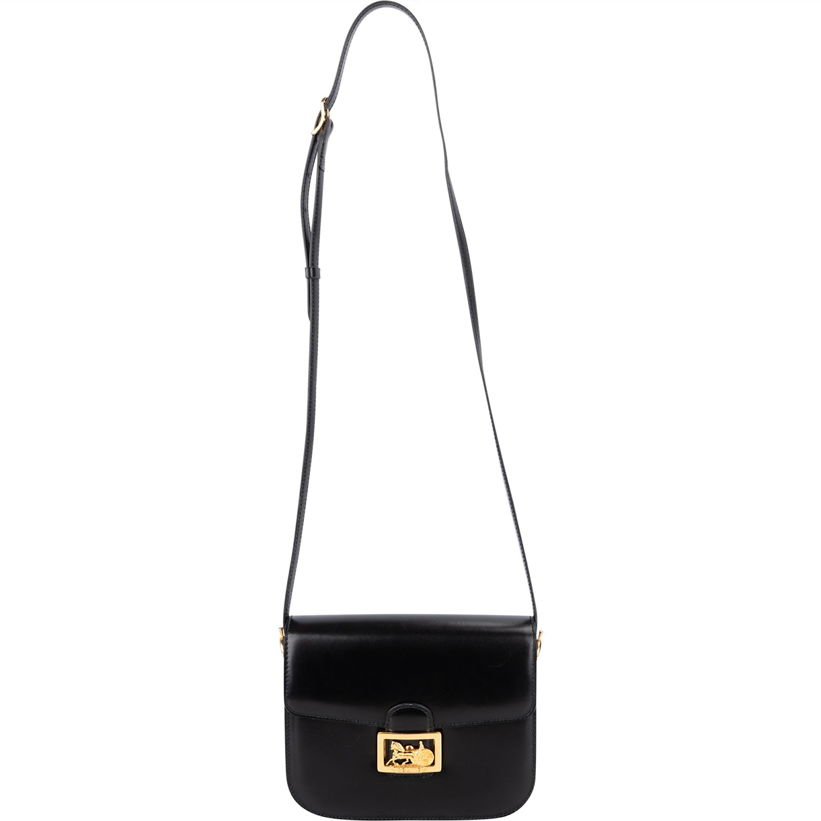 Celine Boxcalf Leather Horse Carriage Triomphe Crossbody Bag