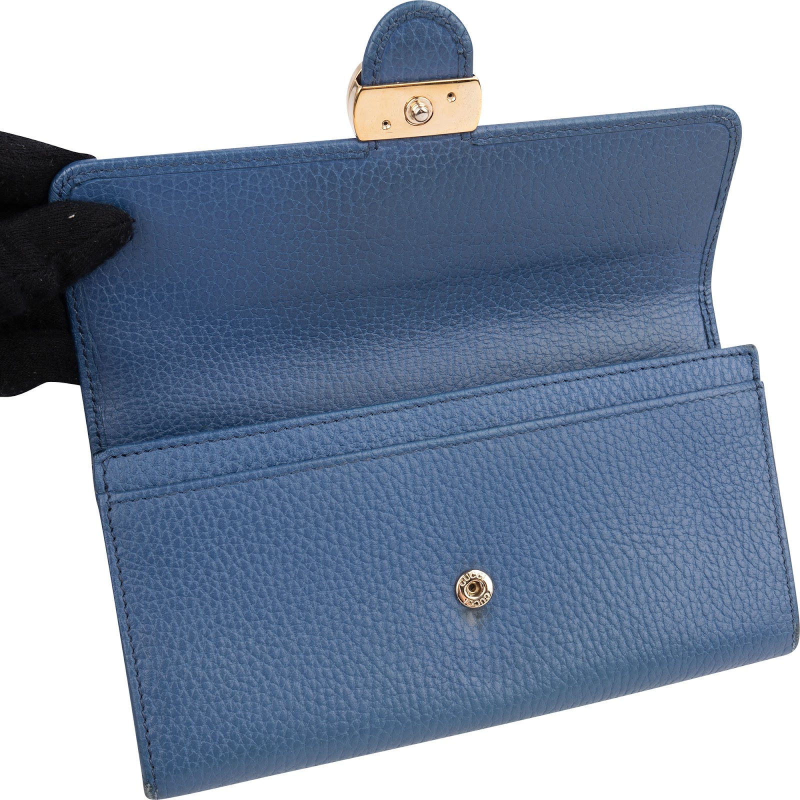Gucci Pebbled Leather Interlocking GG Continental Wallet