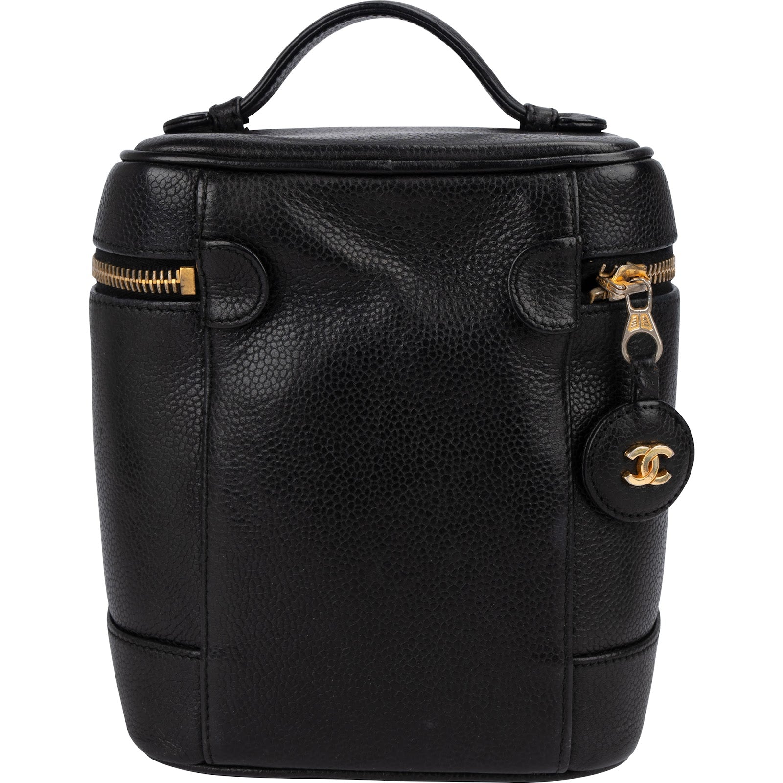 Trousse Chanel in pelle Caviar con motivo CC