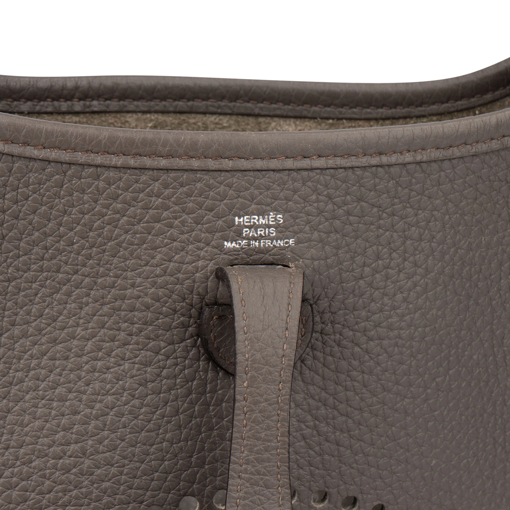 Hermès Etain Palladium Taurillon Clemence Evelyne 16 Crossbody Bag